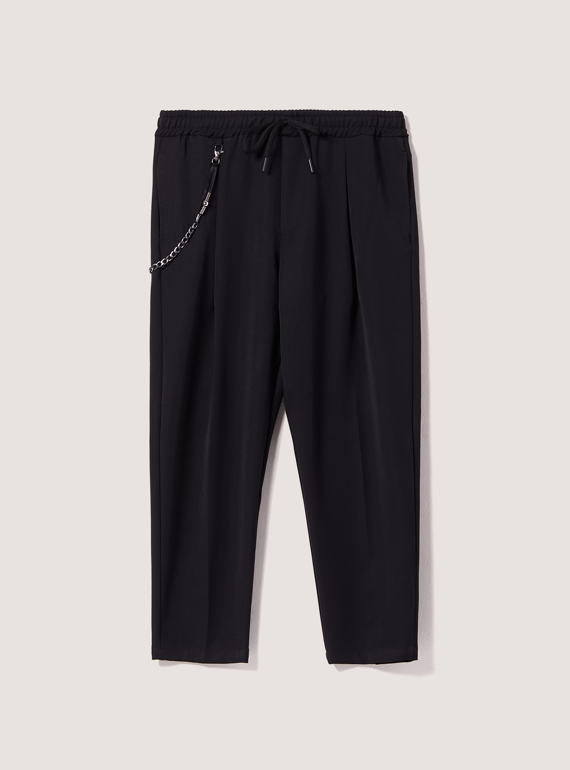 Pantaloni  jogger carrot con catena, BK1 BLACK