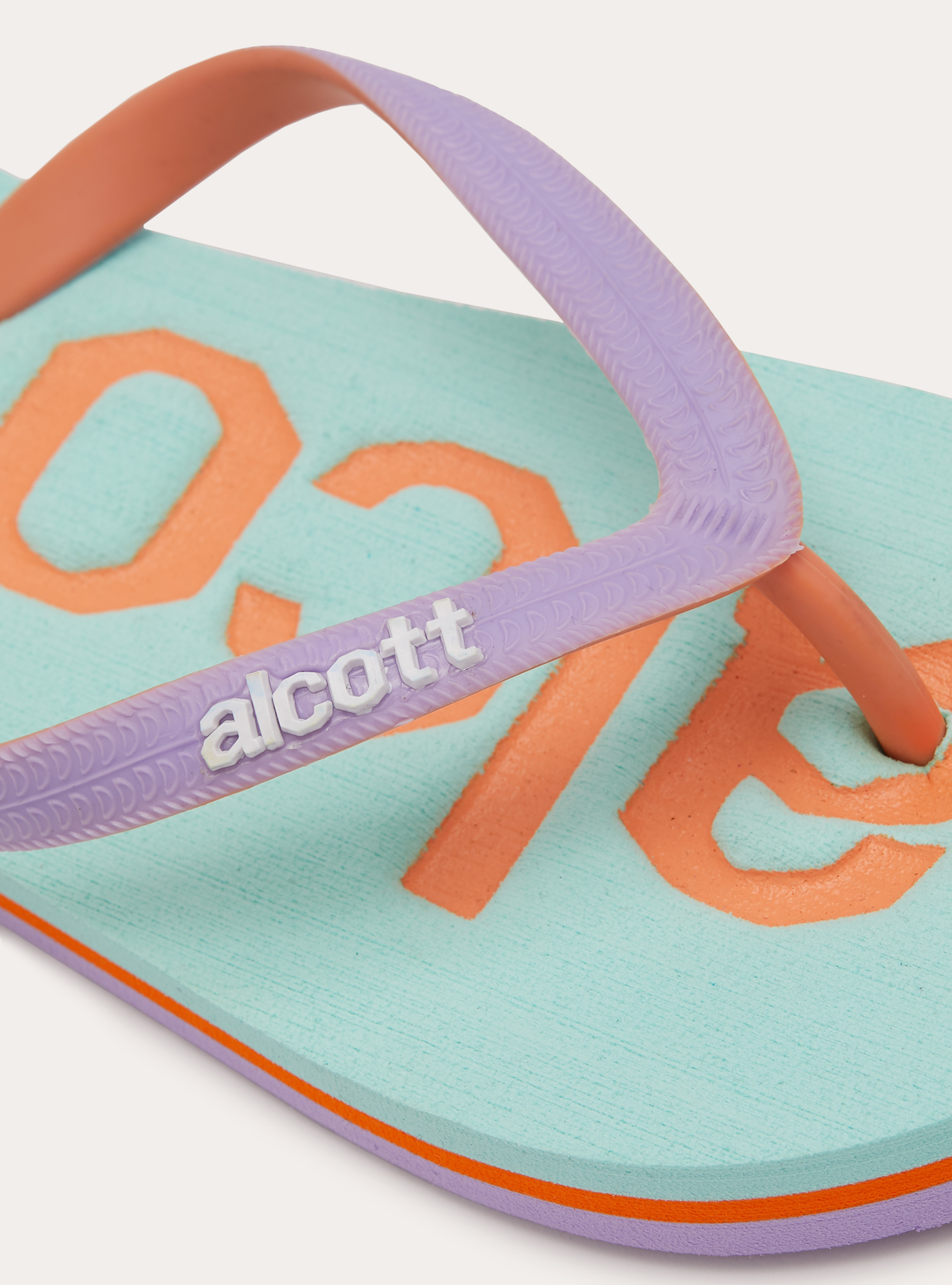 Infradito con logo a contrasto, GA2 AQUA GREEN MED