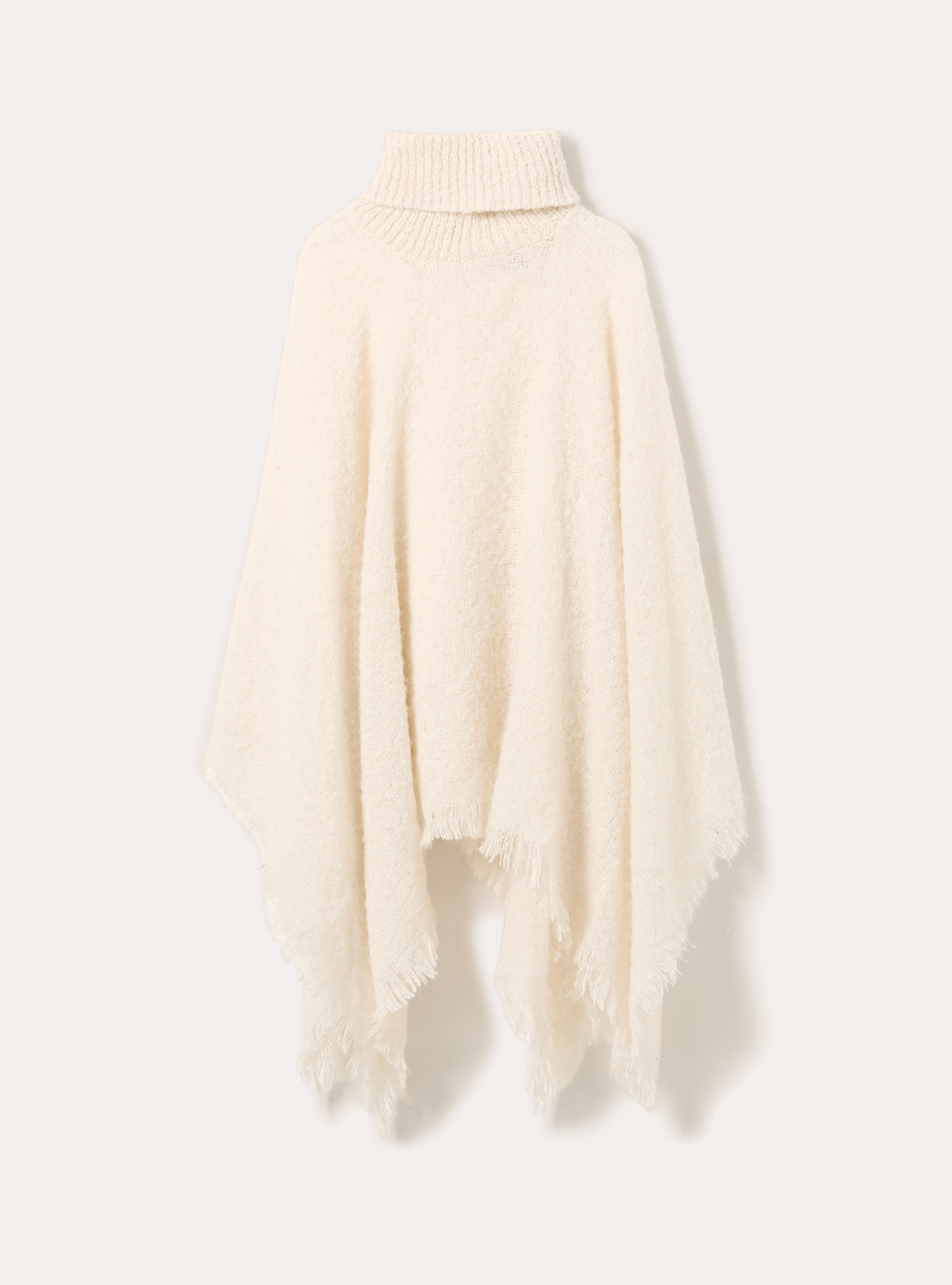 Soft touch high neck poncho, WH1 OFF WHITE