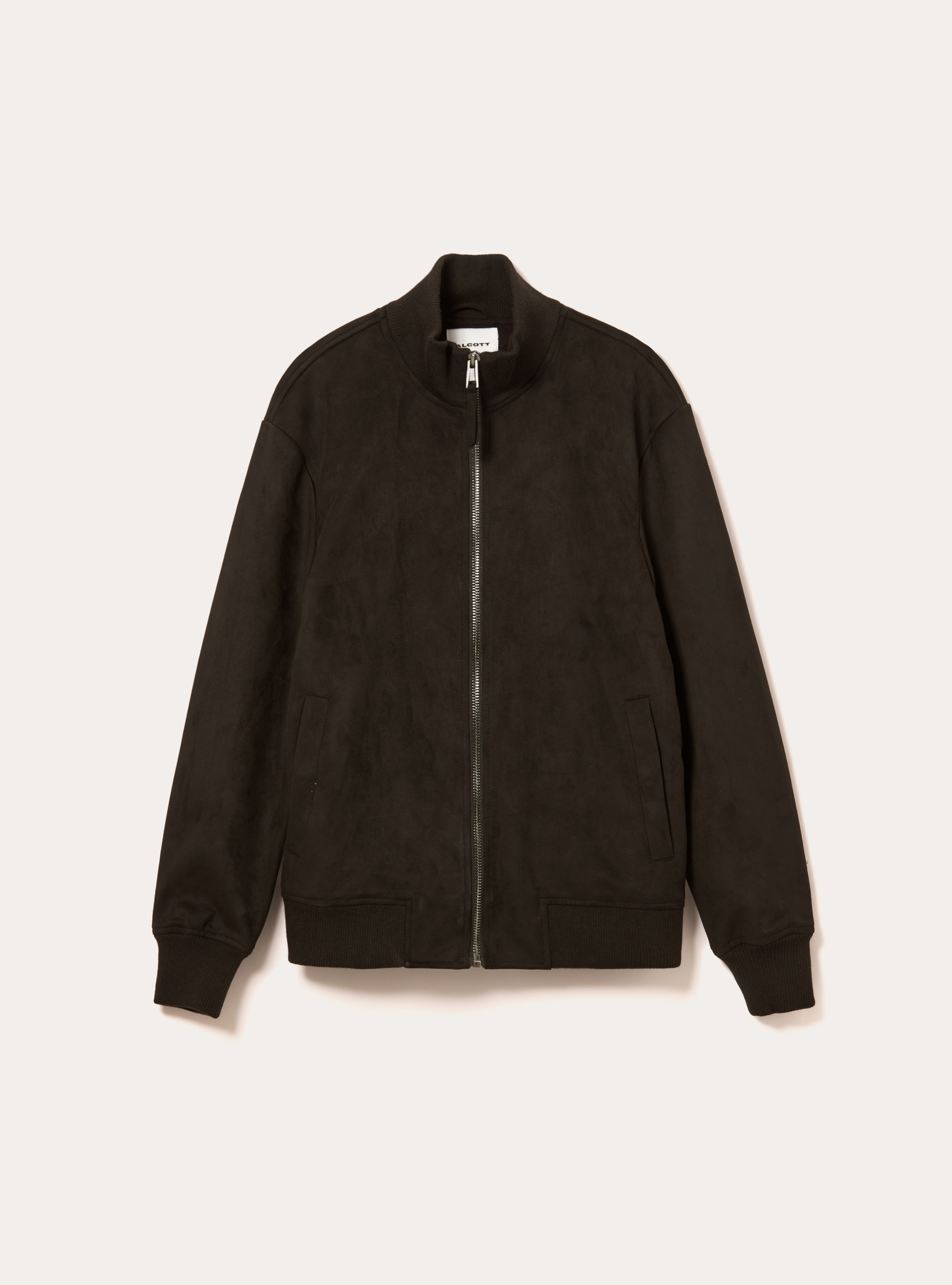 Suede-effect bomber jacket, BK1 BLACK