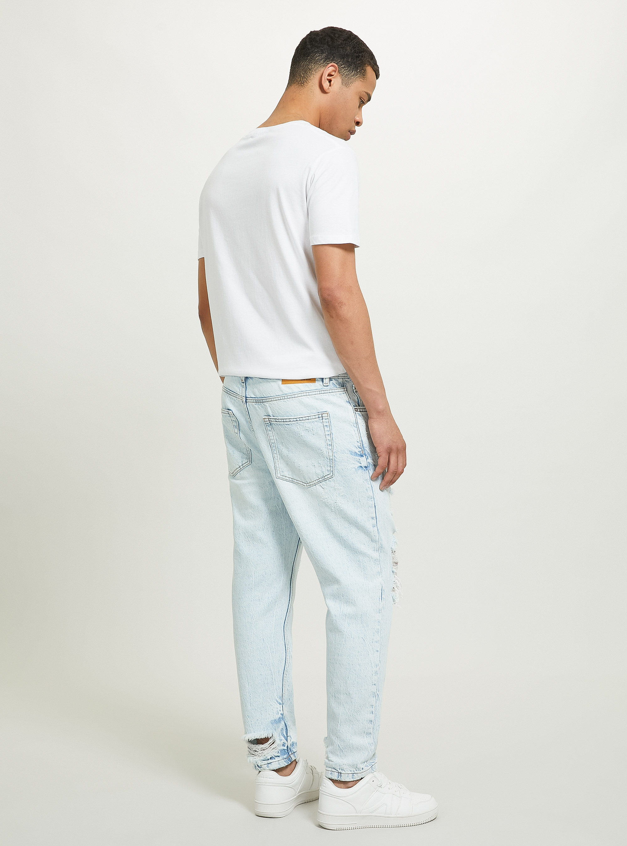 Slim fit jeans with rips, D007 LIGHT AZURE