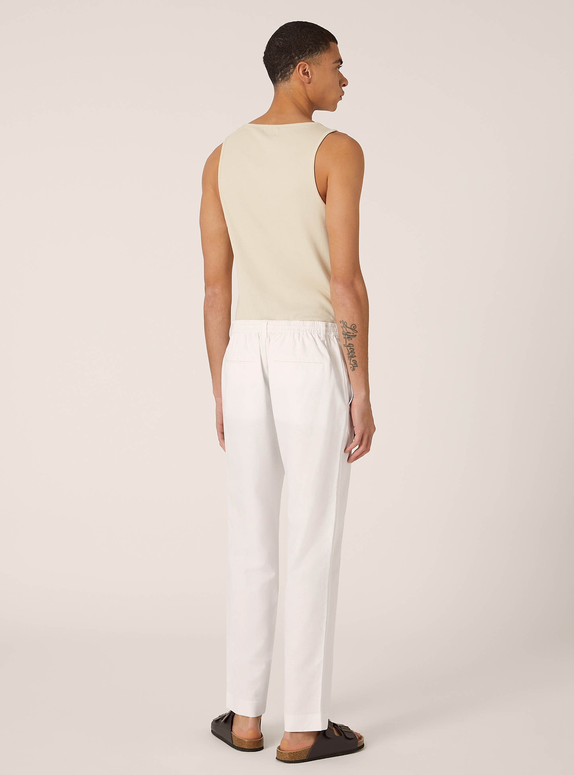 Linen blend chinos, WH1 OFF WHITE