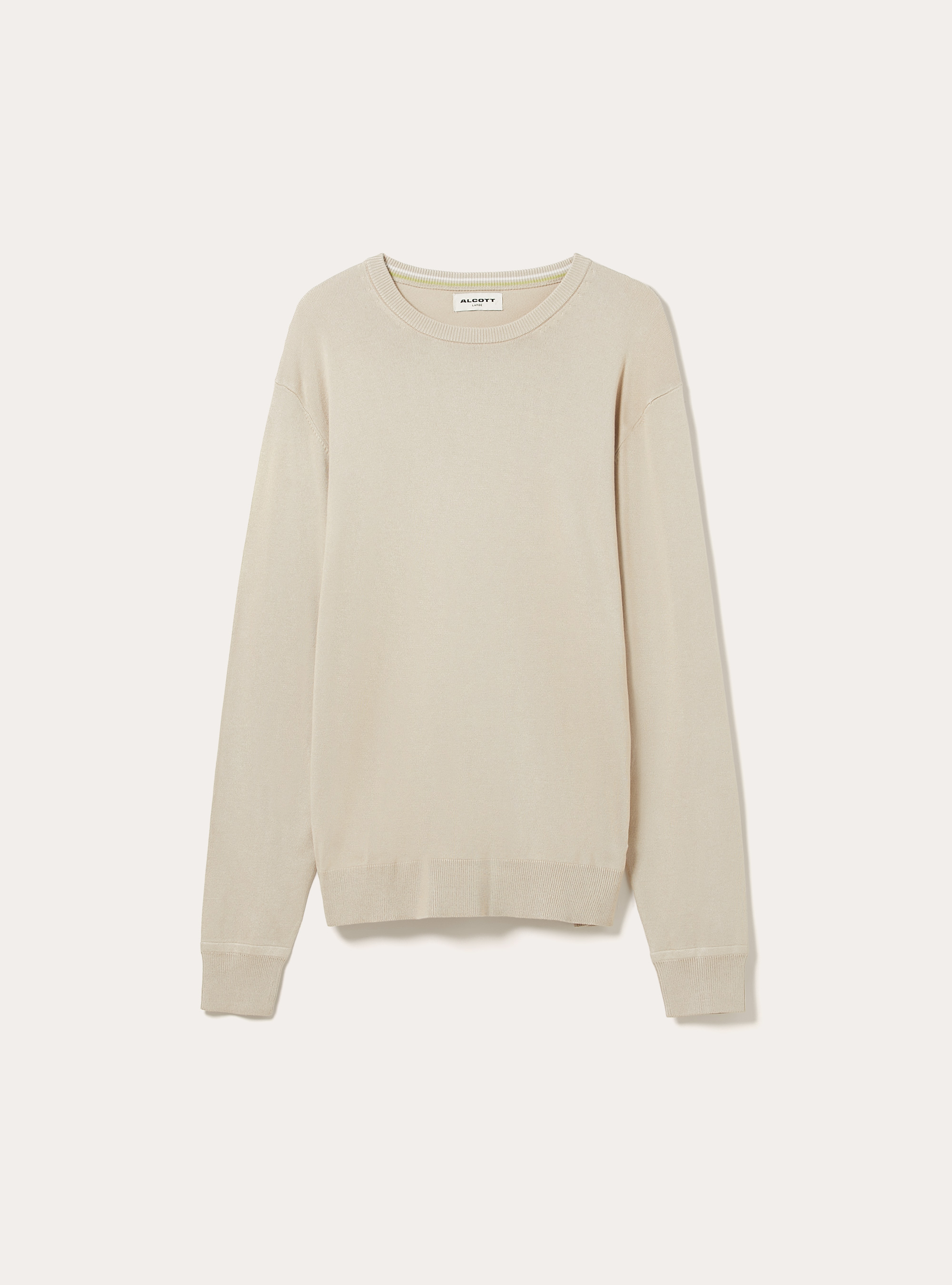 Pull &agrave; col rond en viscose durable Ecovero, BG2 BEIGE MEDIUM