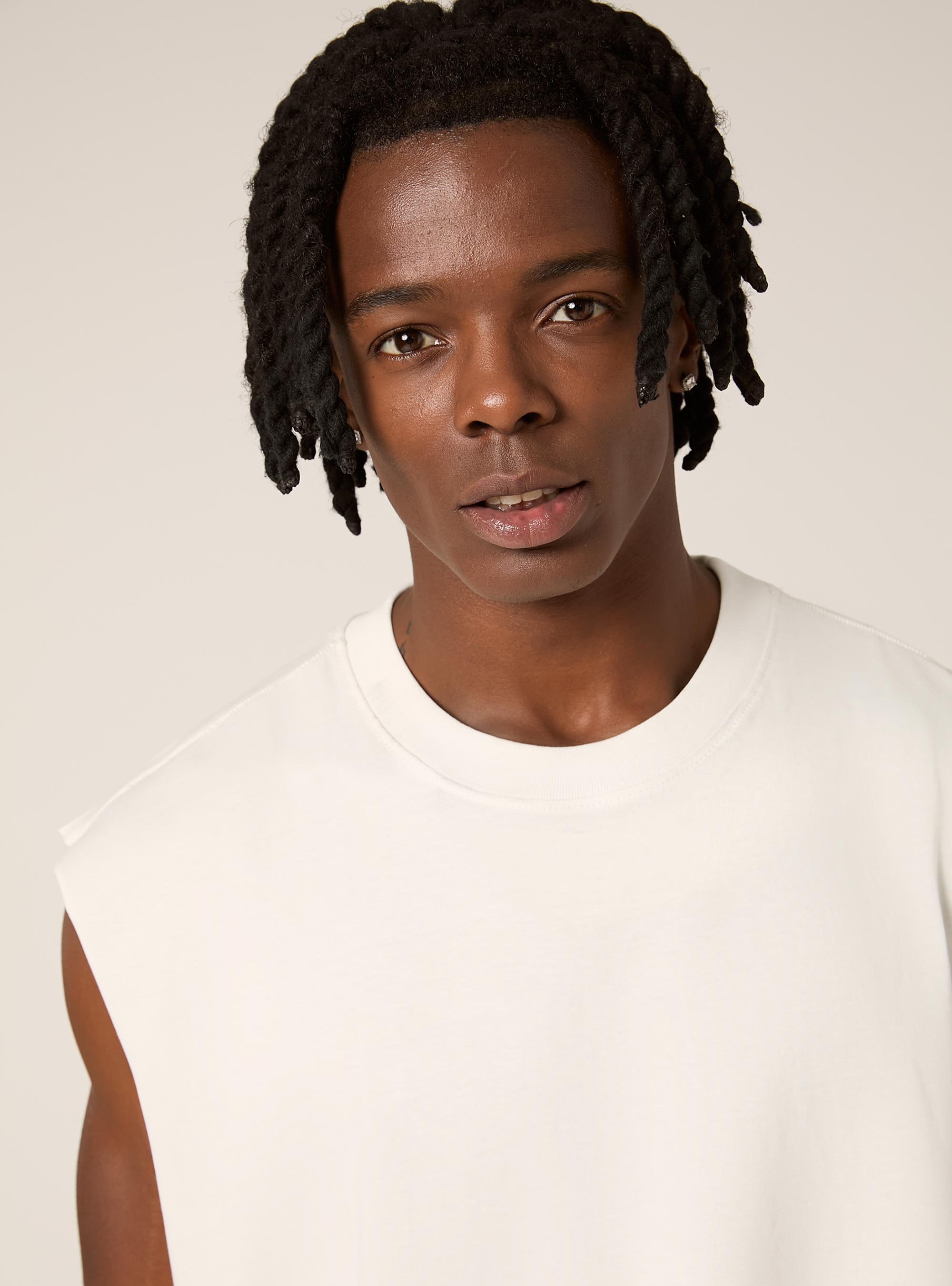 Canotta boxy fit tinta unita, WH2 WHITE