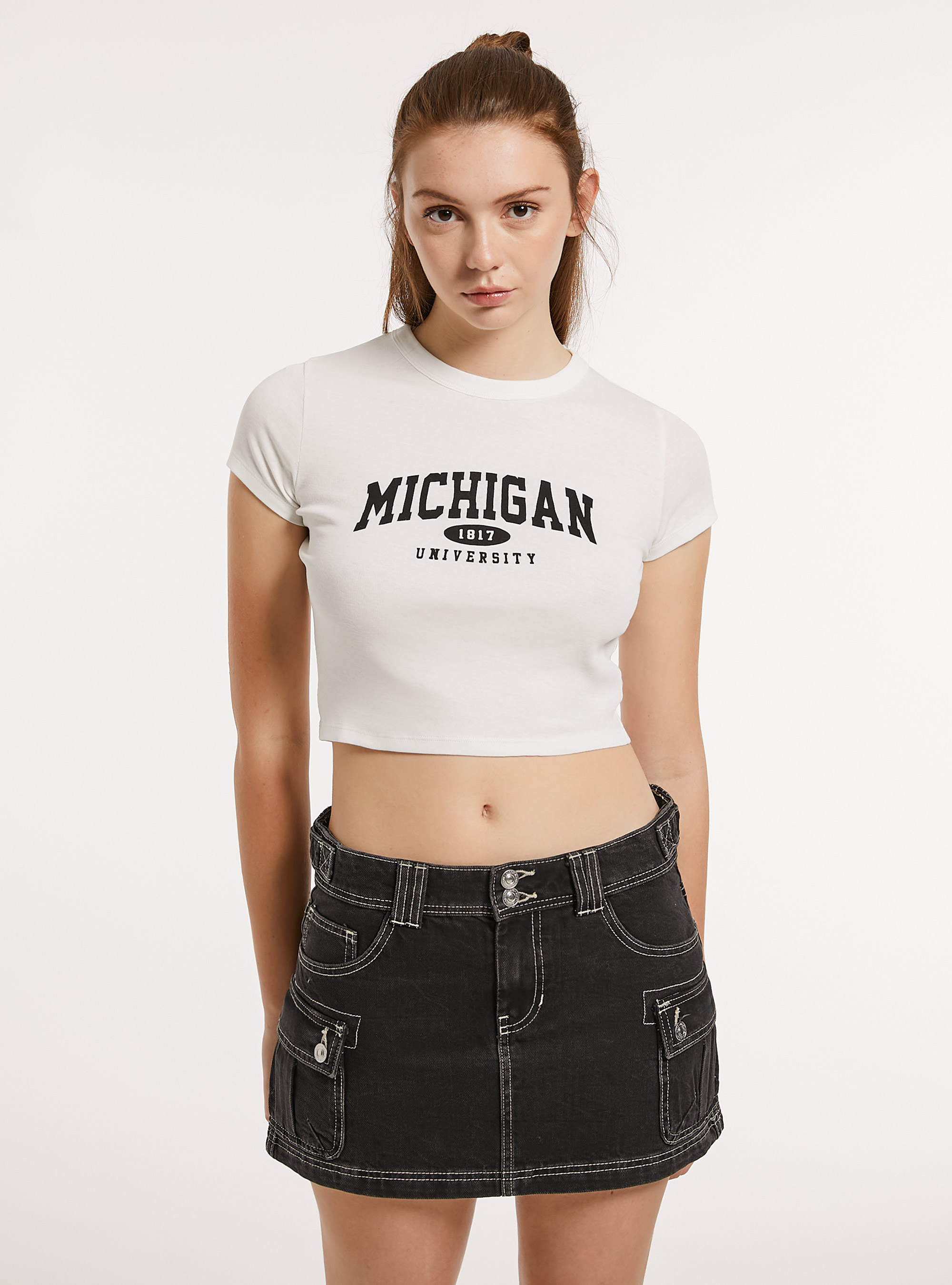 トップス iRENE Flocky Print Cropped Shirt Cropped t-shirt with print | Alcott | Women's T-Shirt