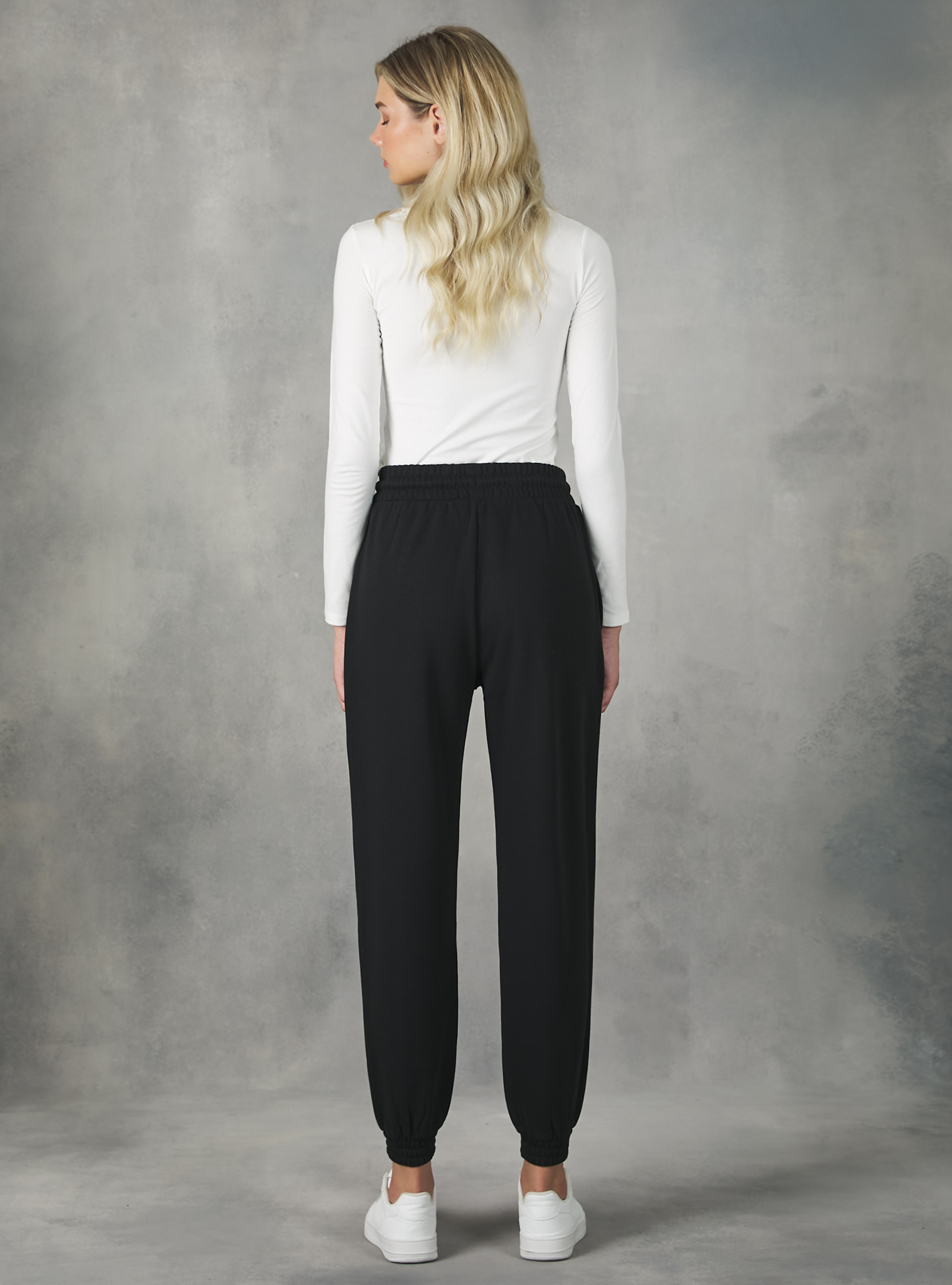 Plush jogger trousers, BK1 BLACK