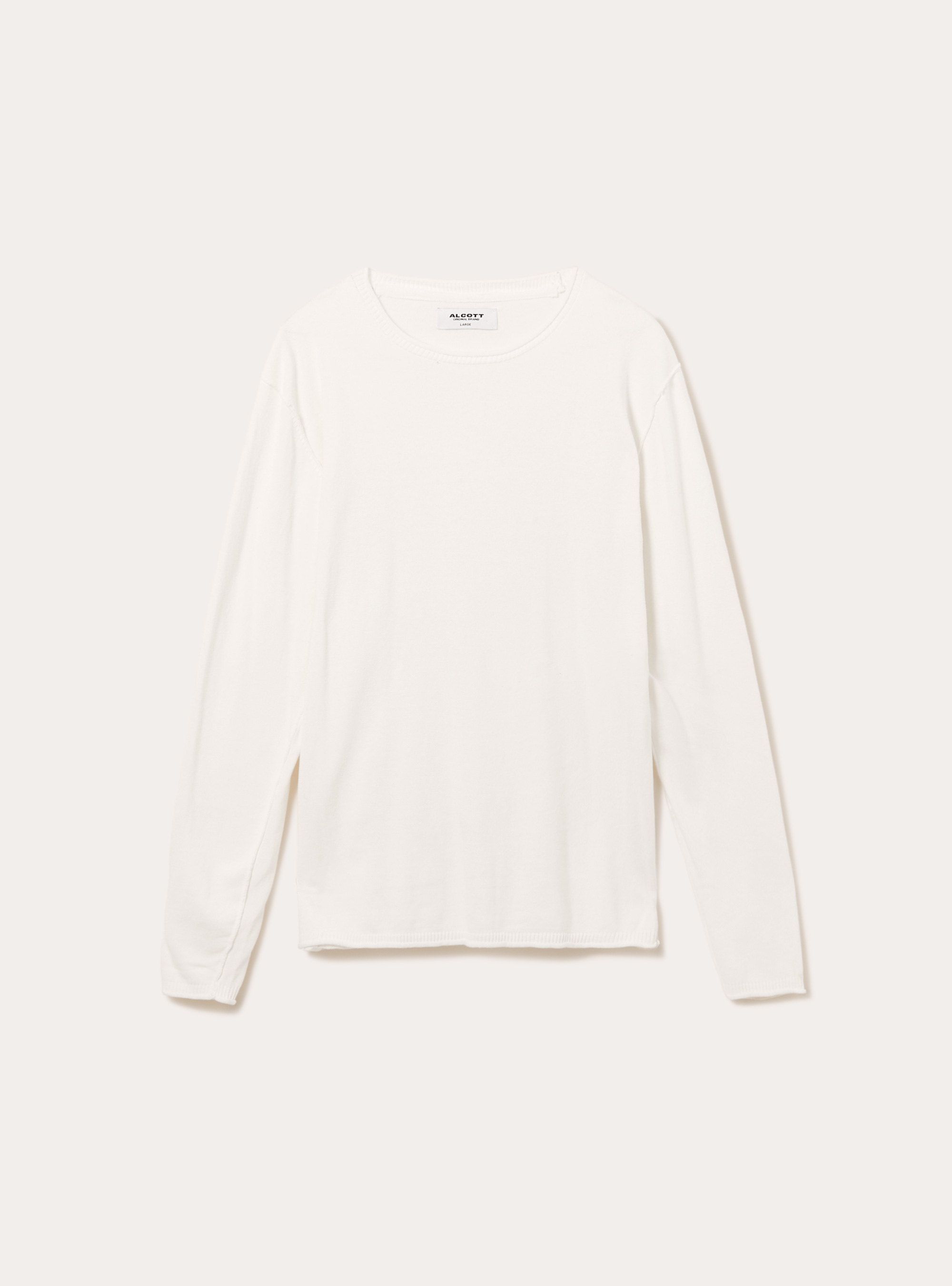 Raw cut pullover with roll neck, WH2 WHITE