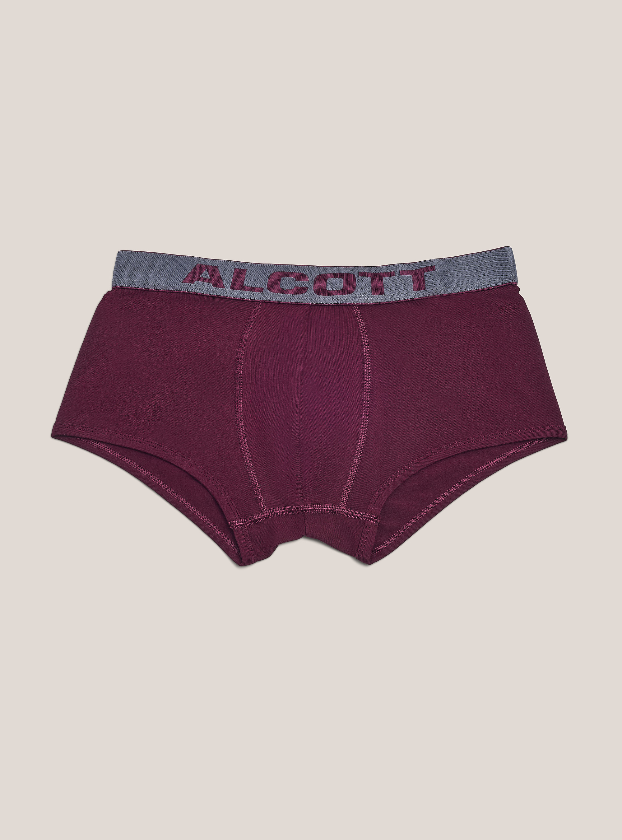 Boxer elastico de algodon con logo, BURDEOS