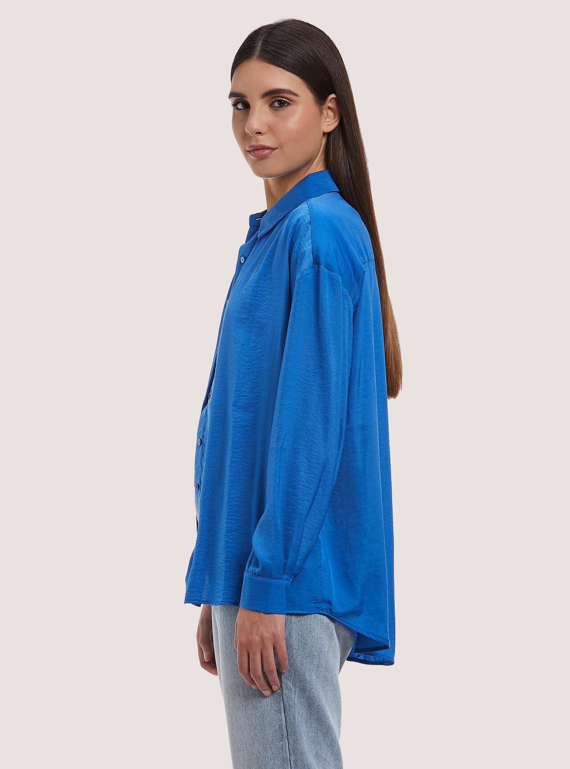 Chemise en satin uni, RY2 ROYALE MEDIUM