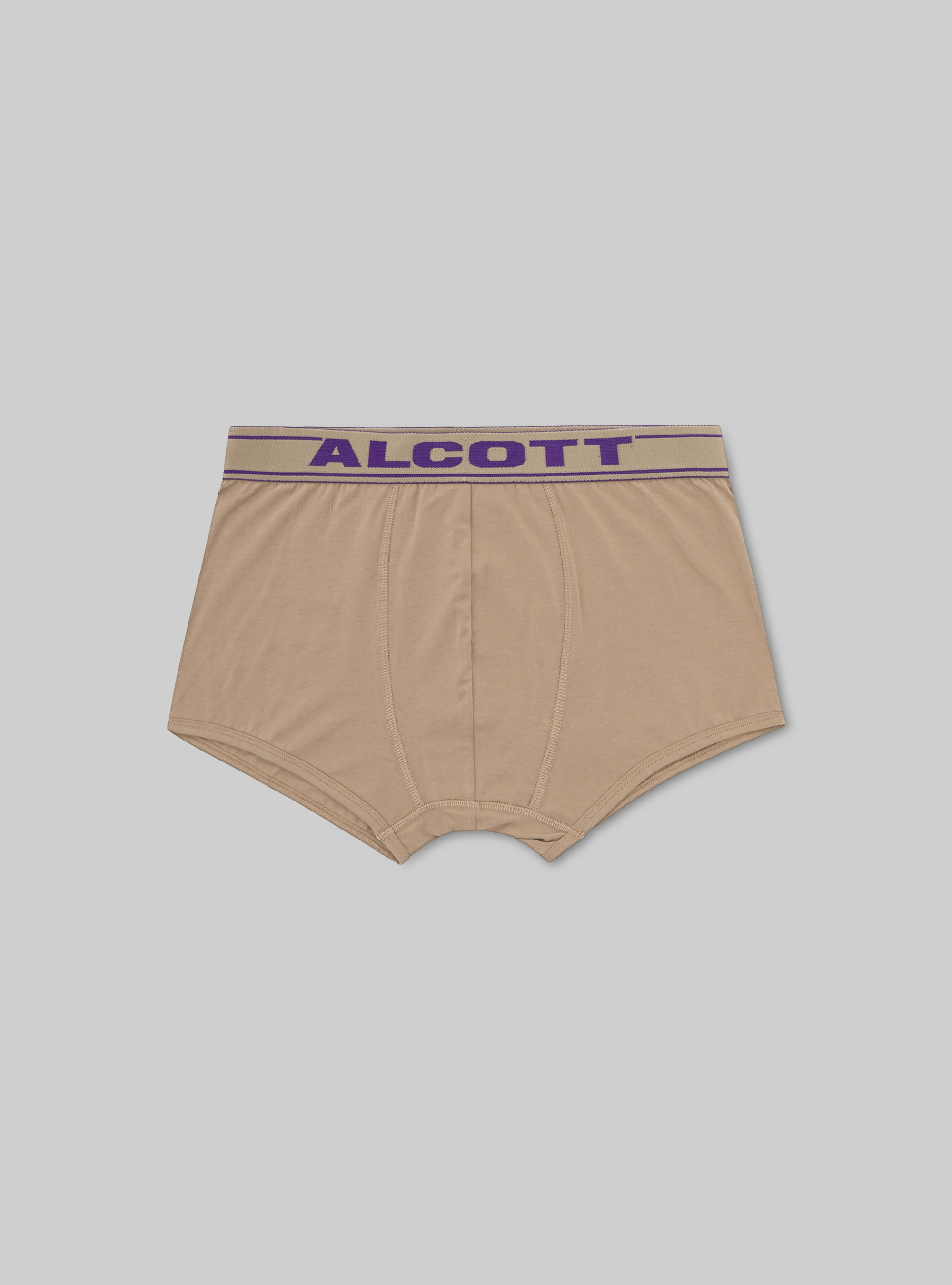Boxer in cotone elasticizzato con logo, BG1 BEIGE DARK