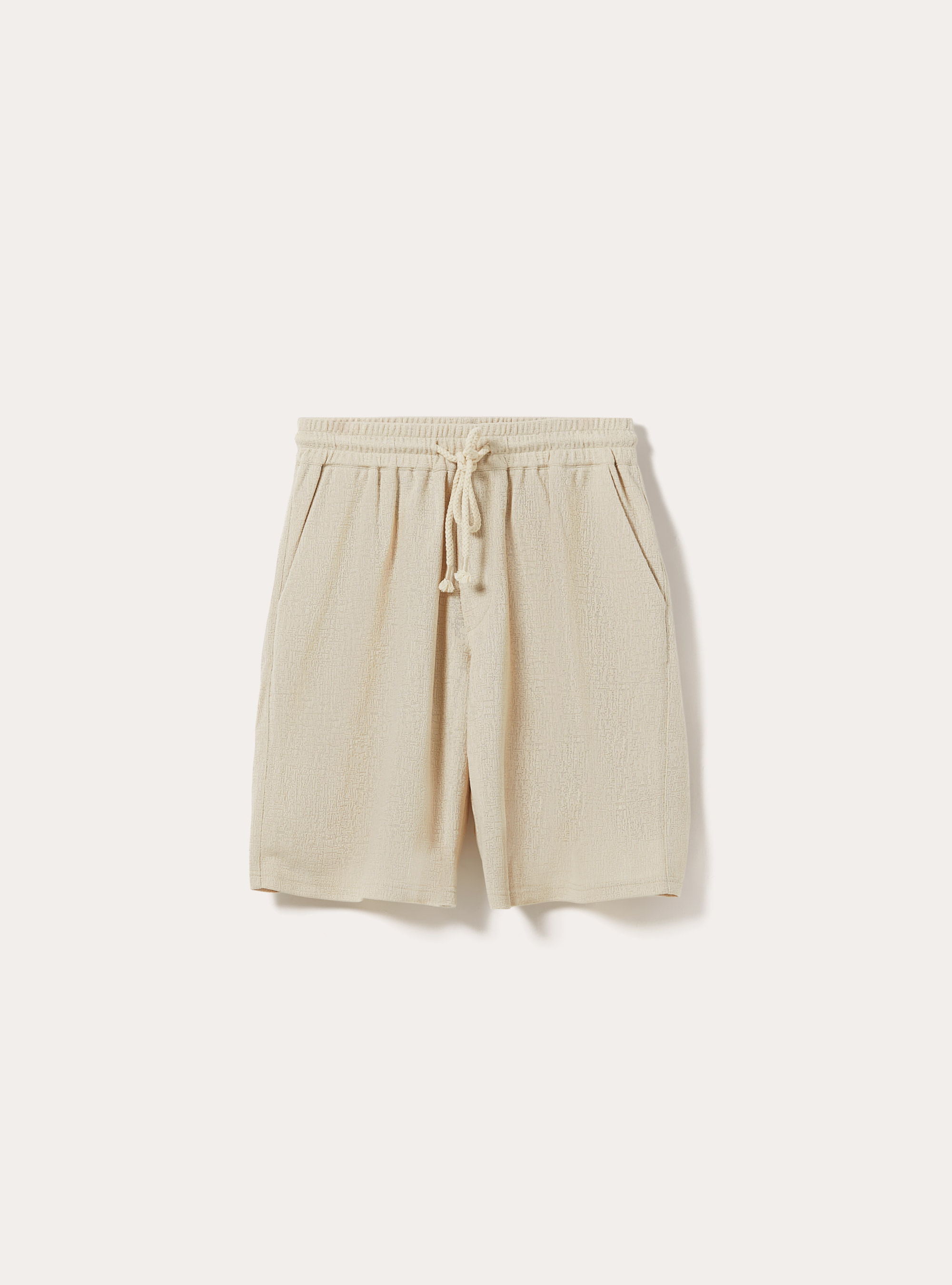 Bermuda avec texture et cordon de serrage, CR3 CREAM LIGHT