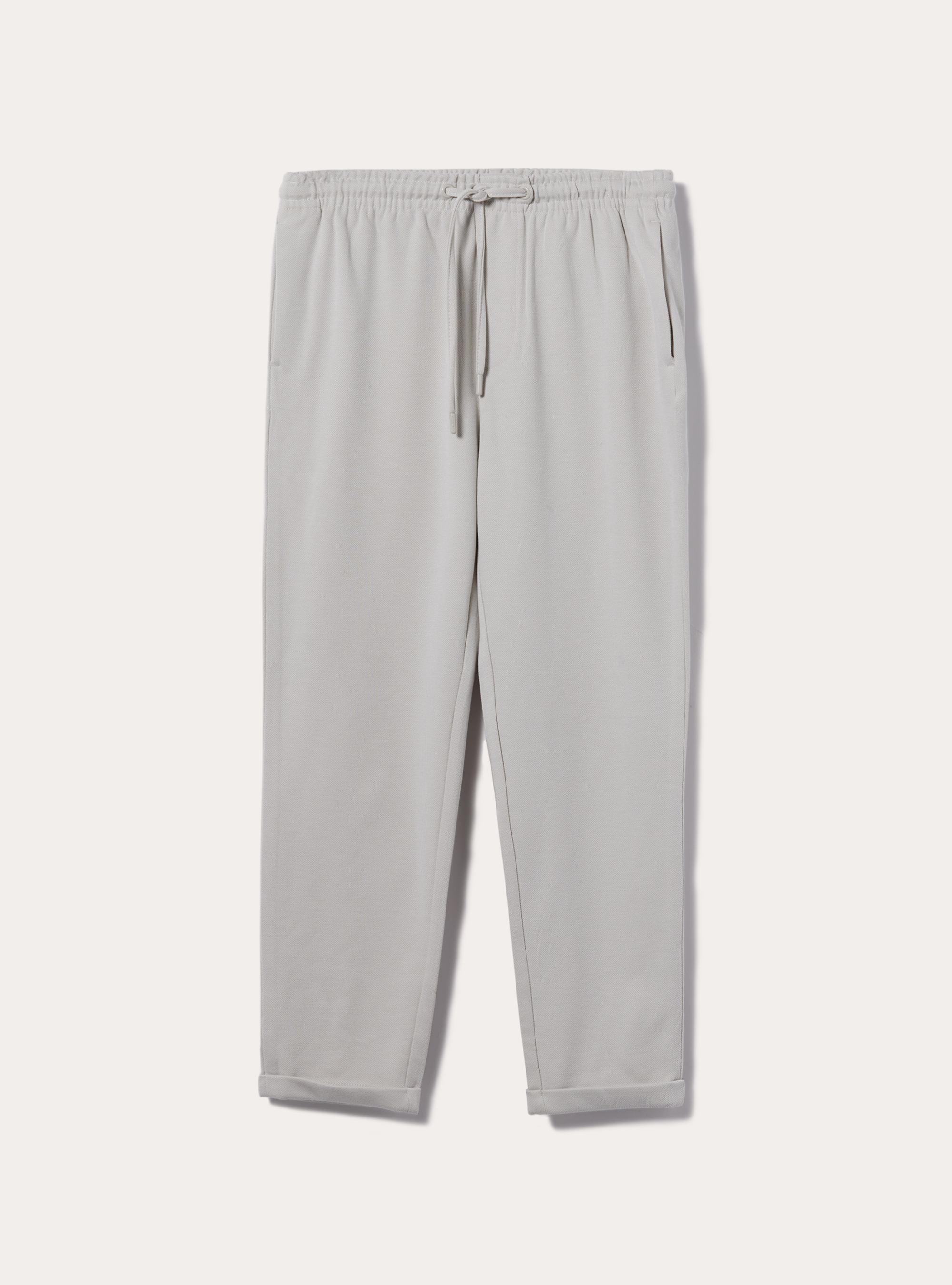 Trousers with honeycomb texture, BG2 BEIGE MEDIUM