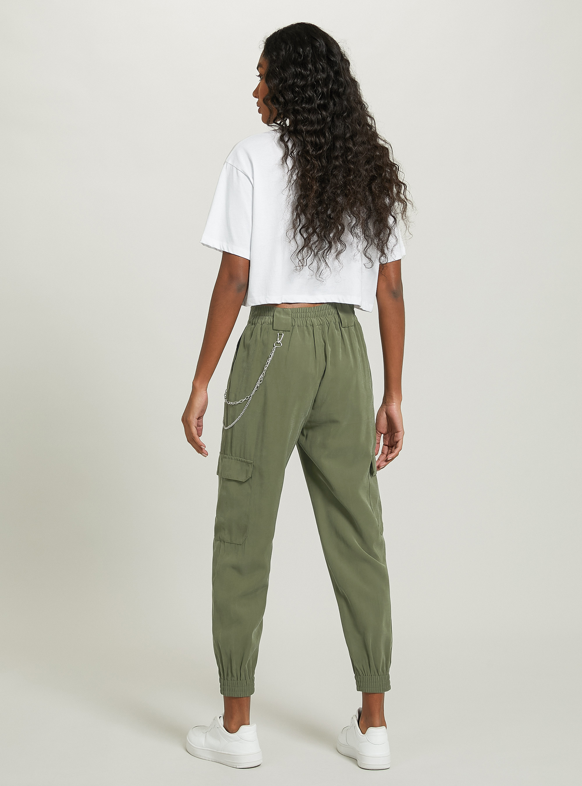 Linen blend chain trousers, KY3 KAKY LIGHT