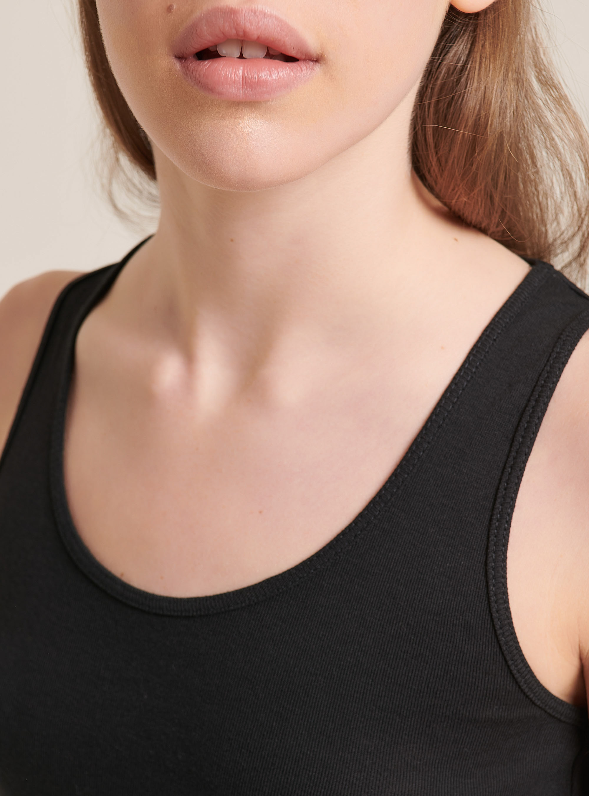 Débardeur côtelé essential en tissu stretch, C101 BLACK