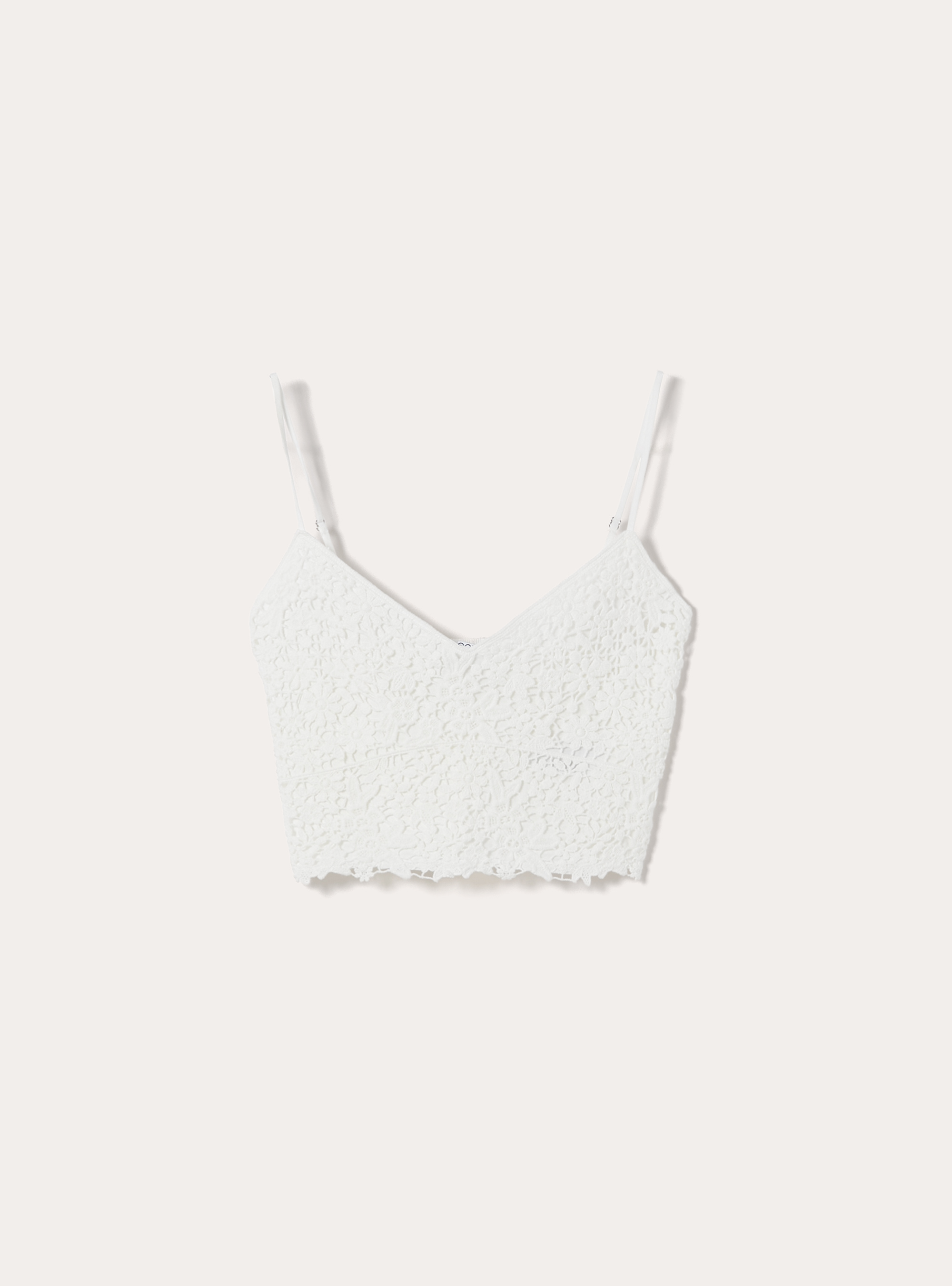 Crochet strappy top, WH1 OFF WHITE
