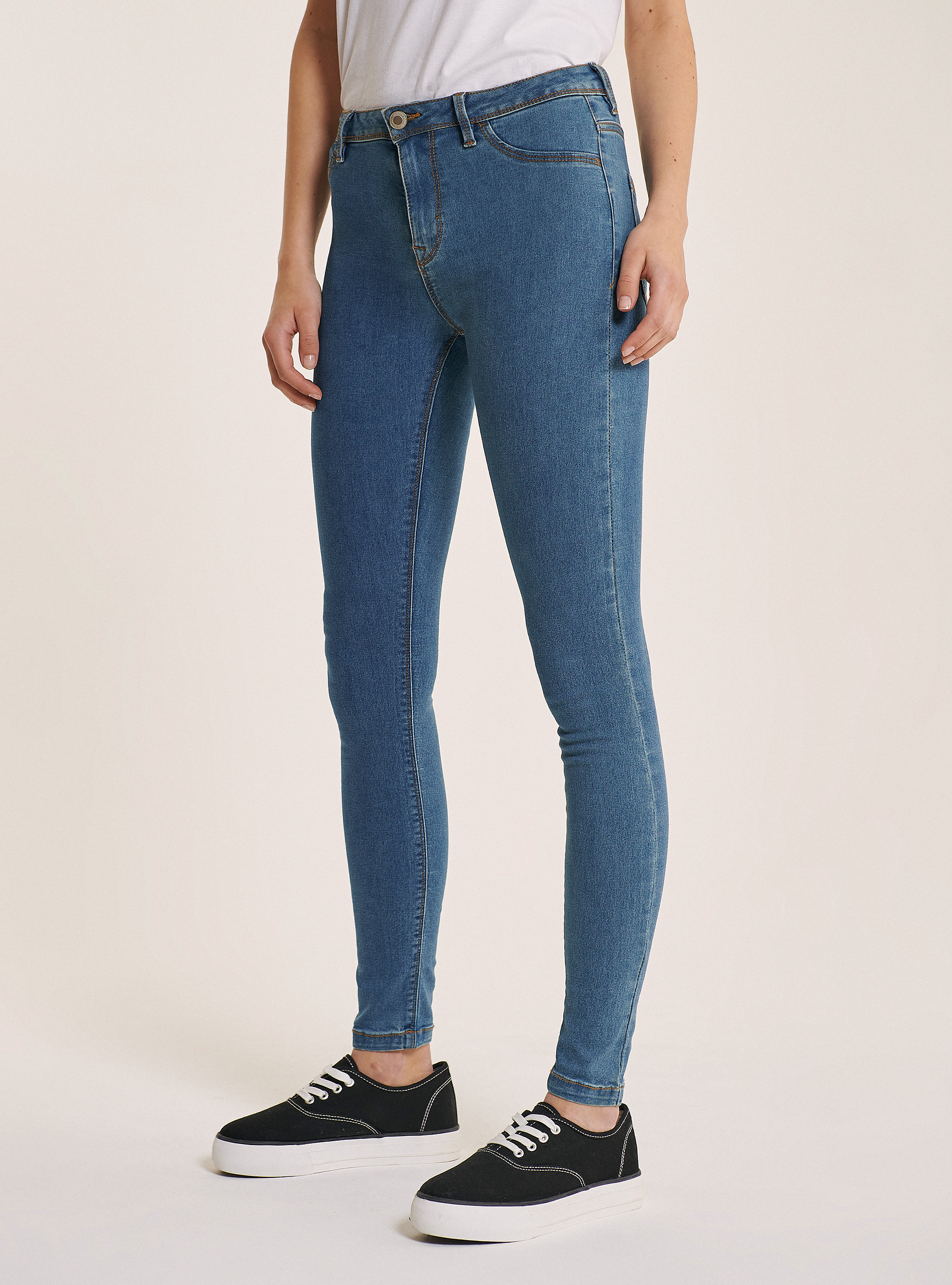 Jean super skinny taille haute confort, C272 BLUE