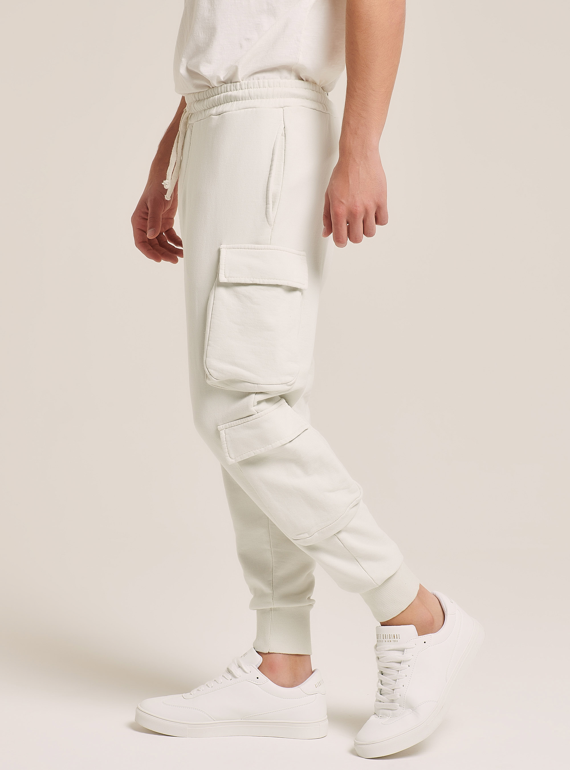 Jogger trousers in cotton, C141 CREAM