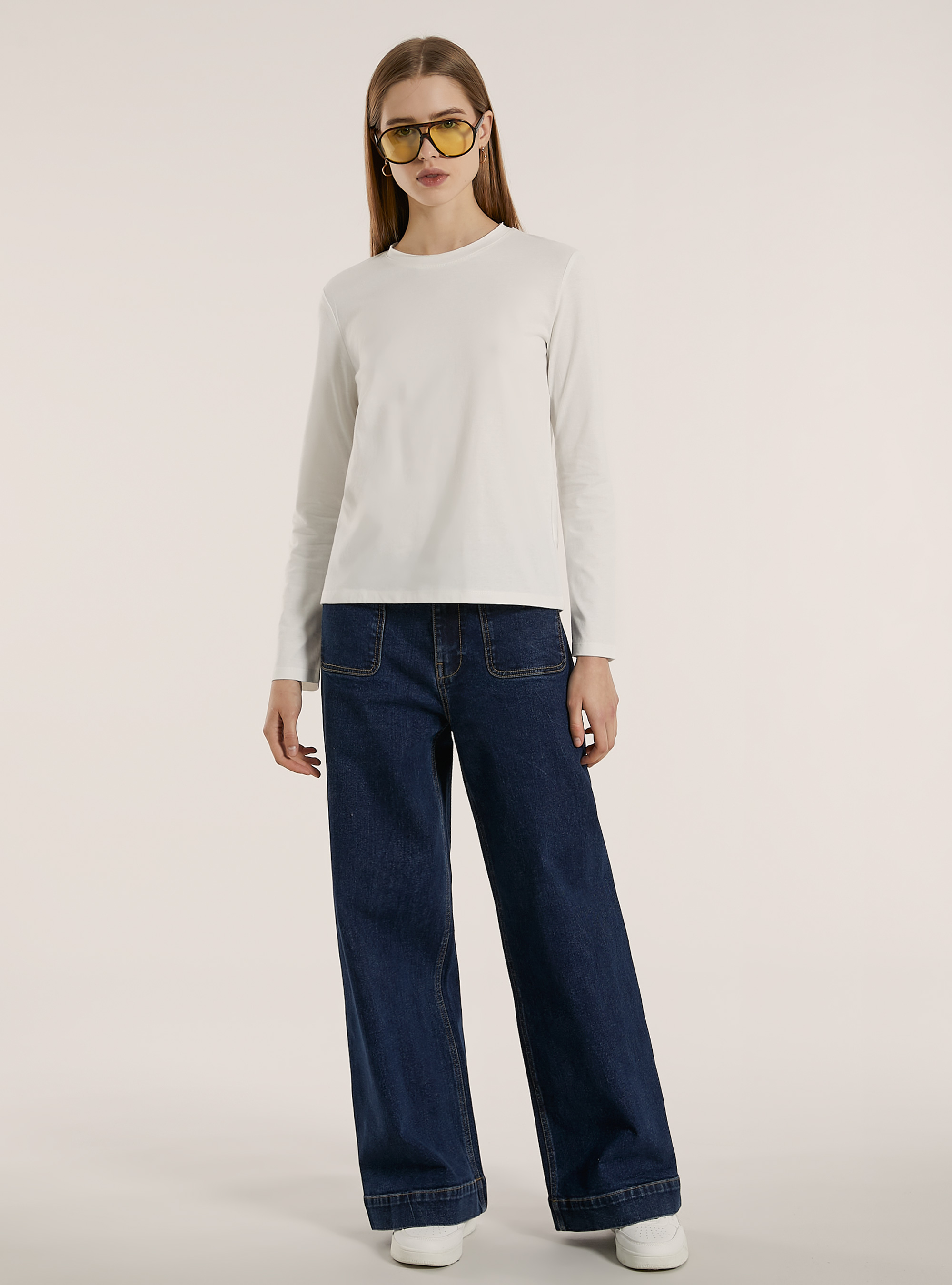 Basic long-sleeved T-shirt, WH2 WHITE