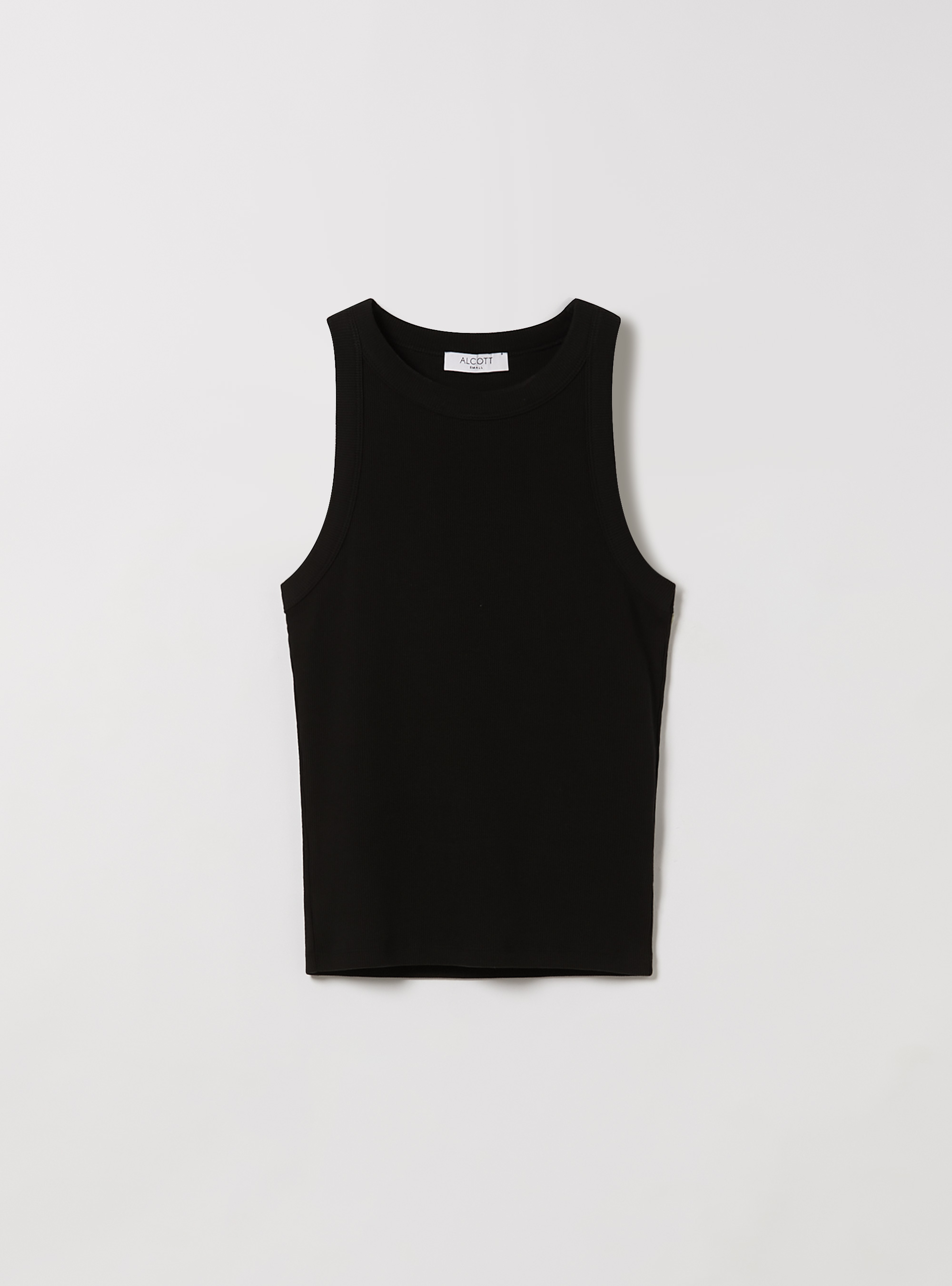 Geripptes Tanktop aus Baumwolle, BK1 BLACK