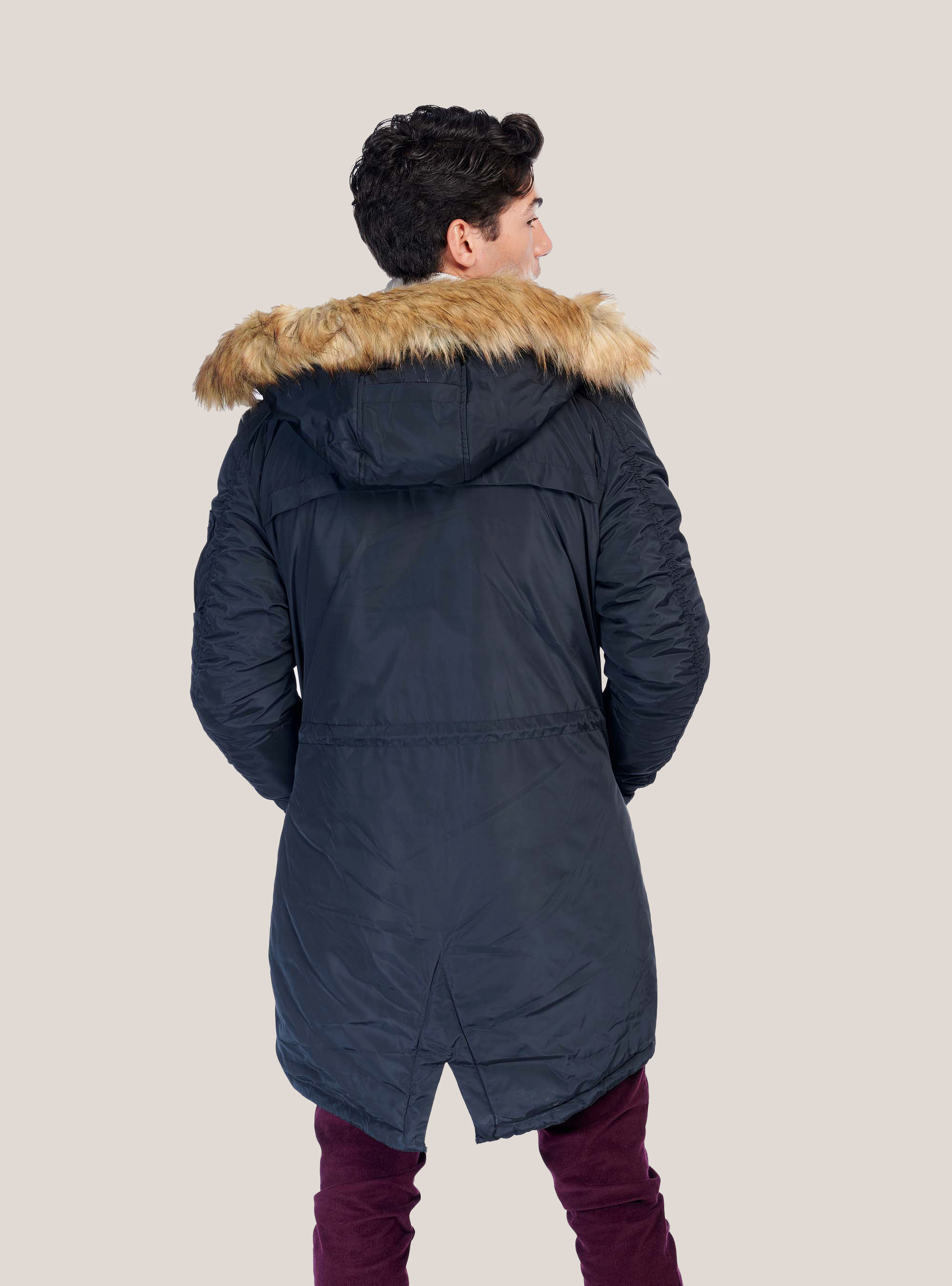 PARKA WITH ZIP ON SLEVEE, BLACK