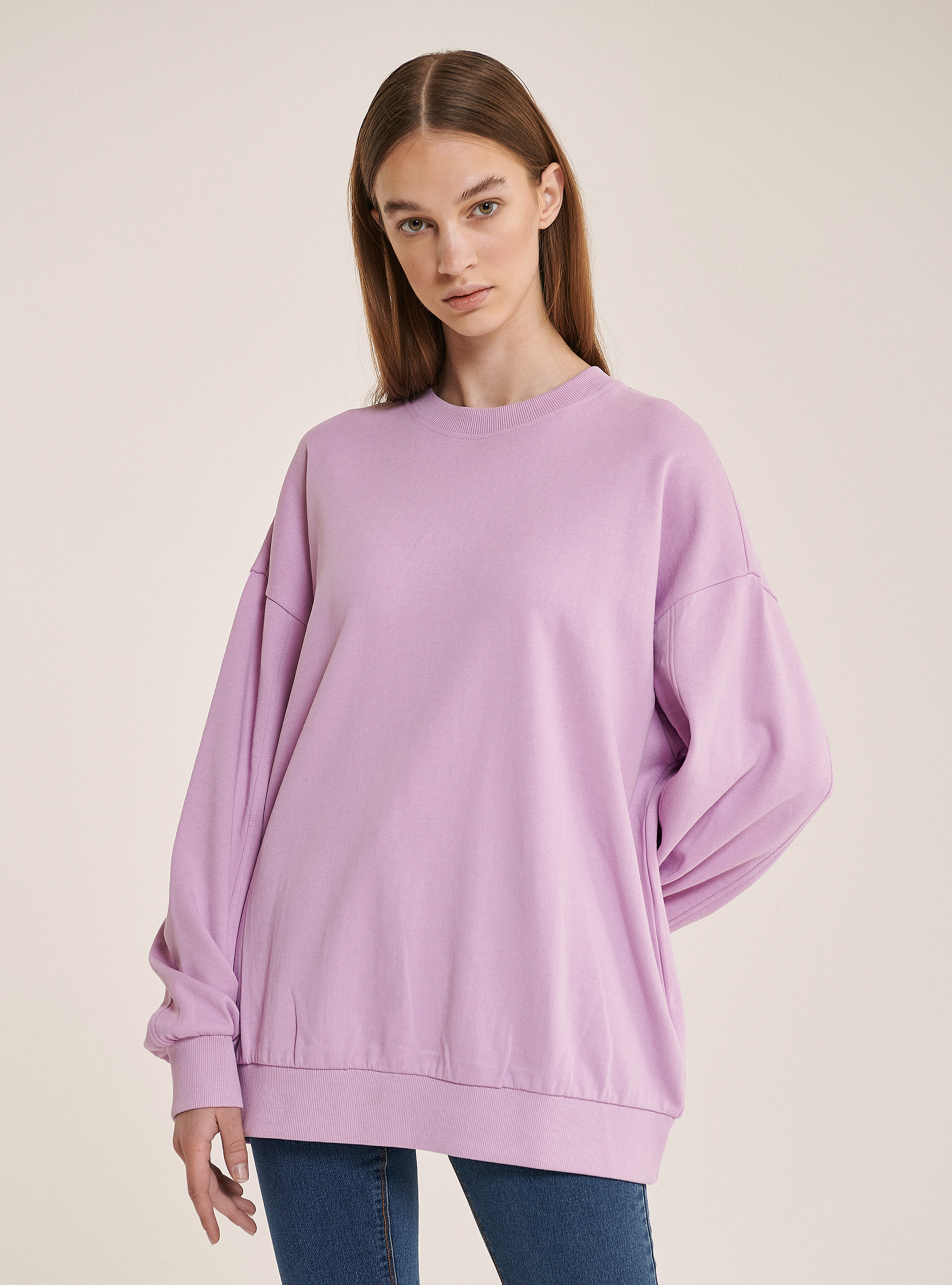 Basic oversize sweatshirt, C3303 LILLAC