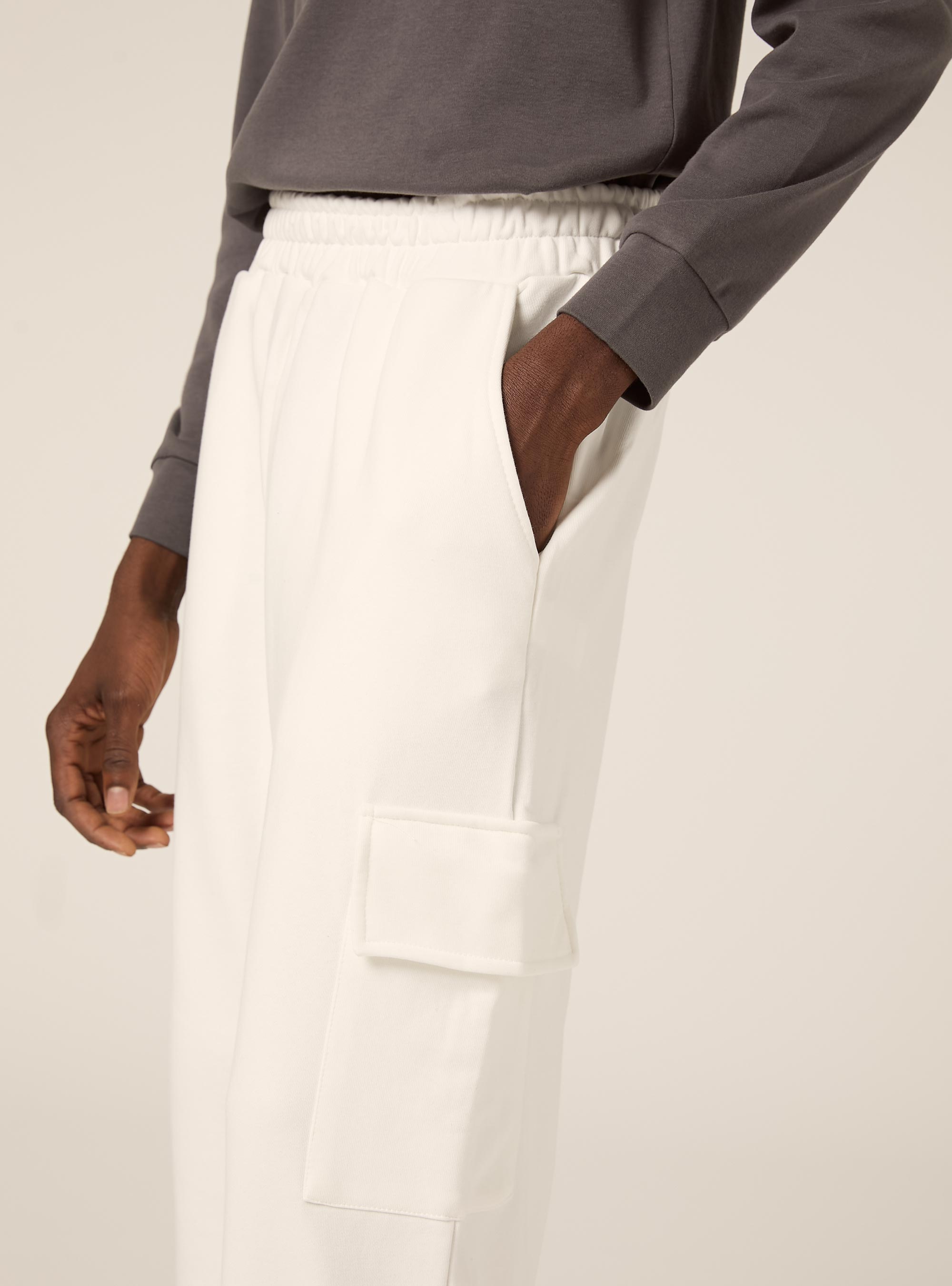 Pantalones jogger holgados con bolsillos grandes, WH2 WHITE