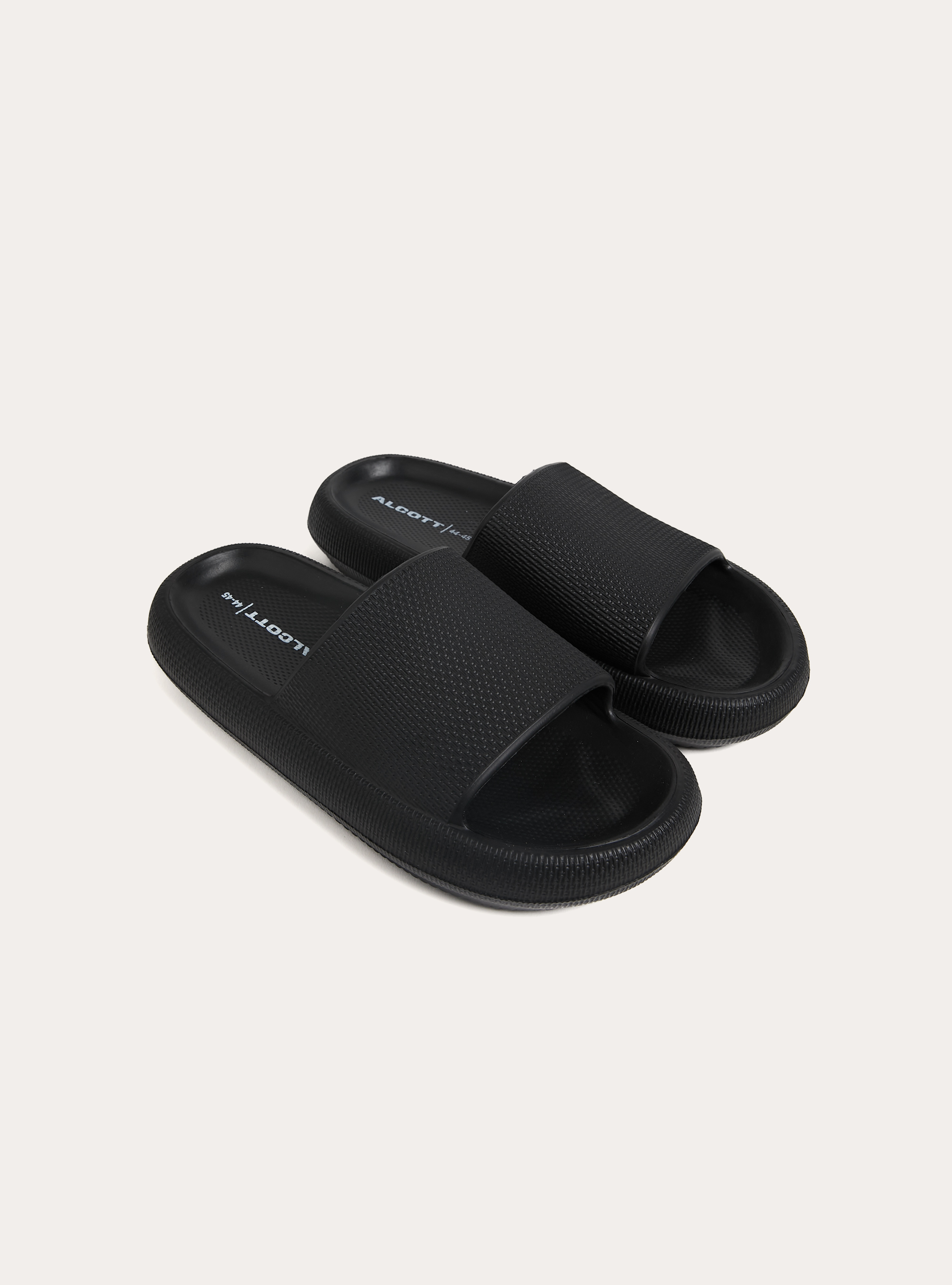 Rubber flatform sandals, BK1 BLACK