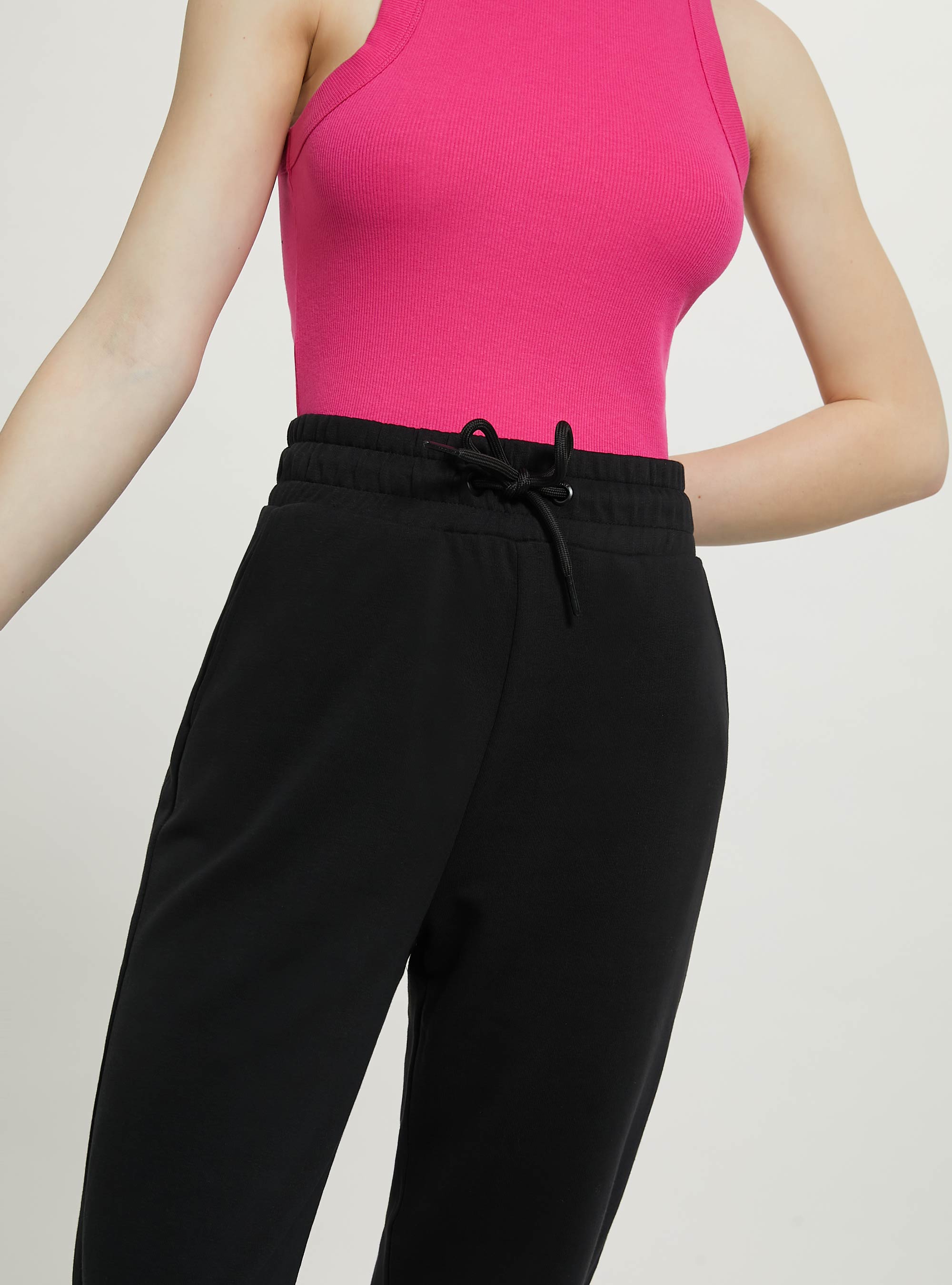 Plush jogger trousers, BK1 BLACK