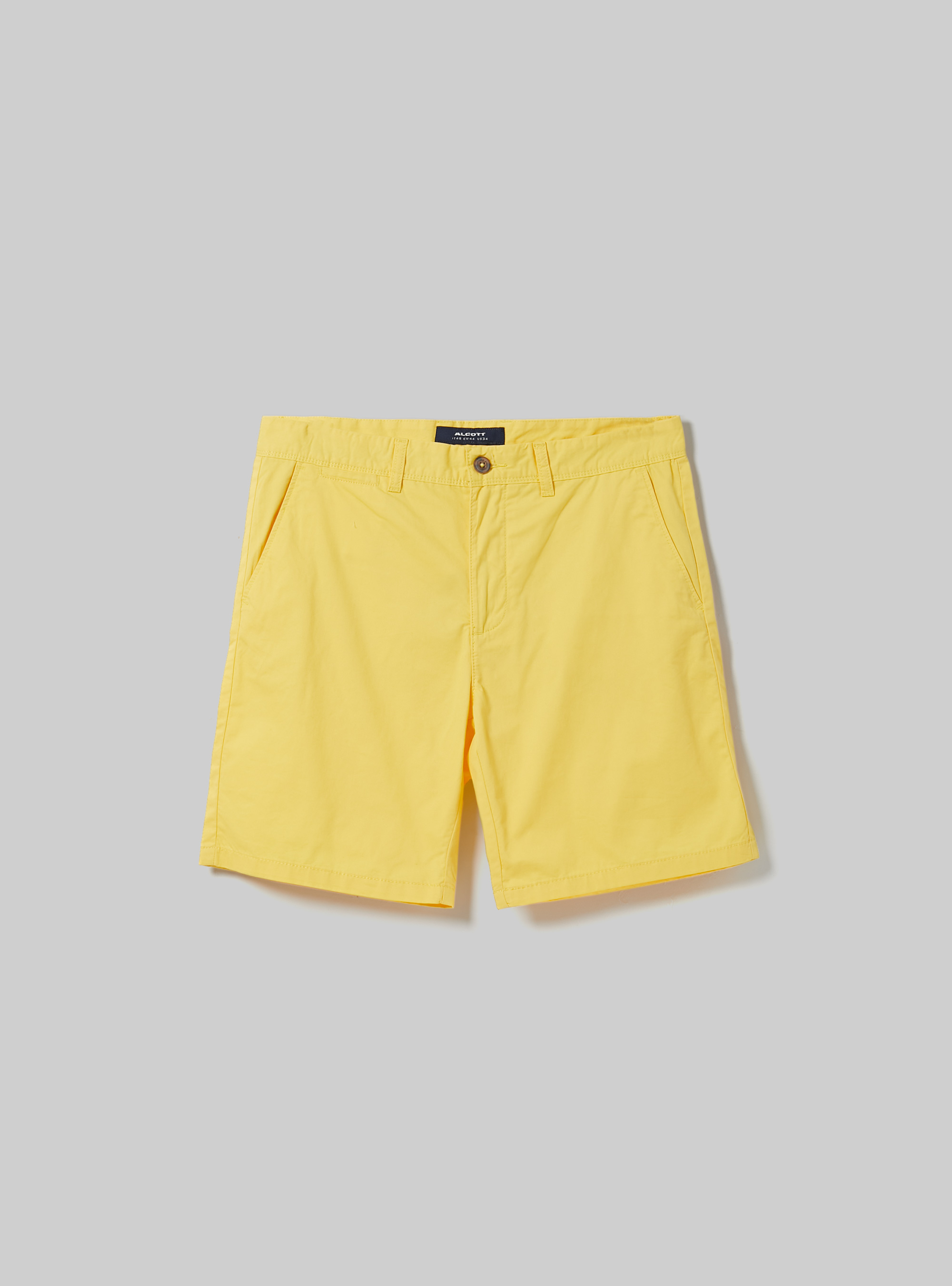 Plain twill Bermuda shorts, YELLOW