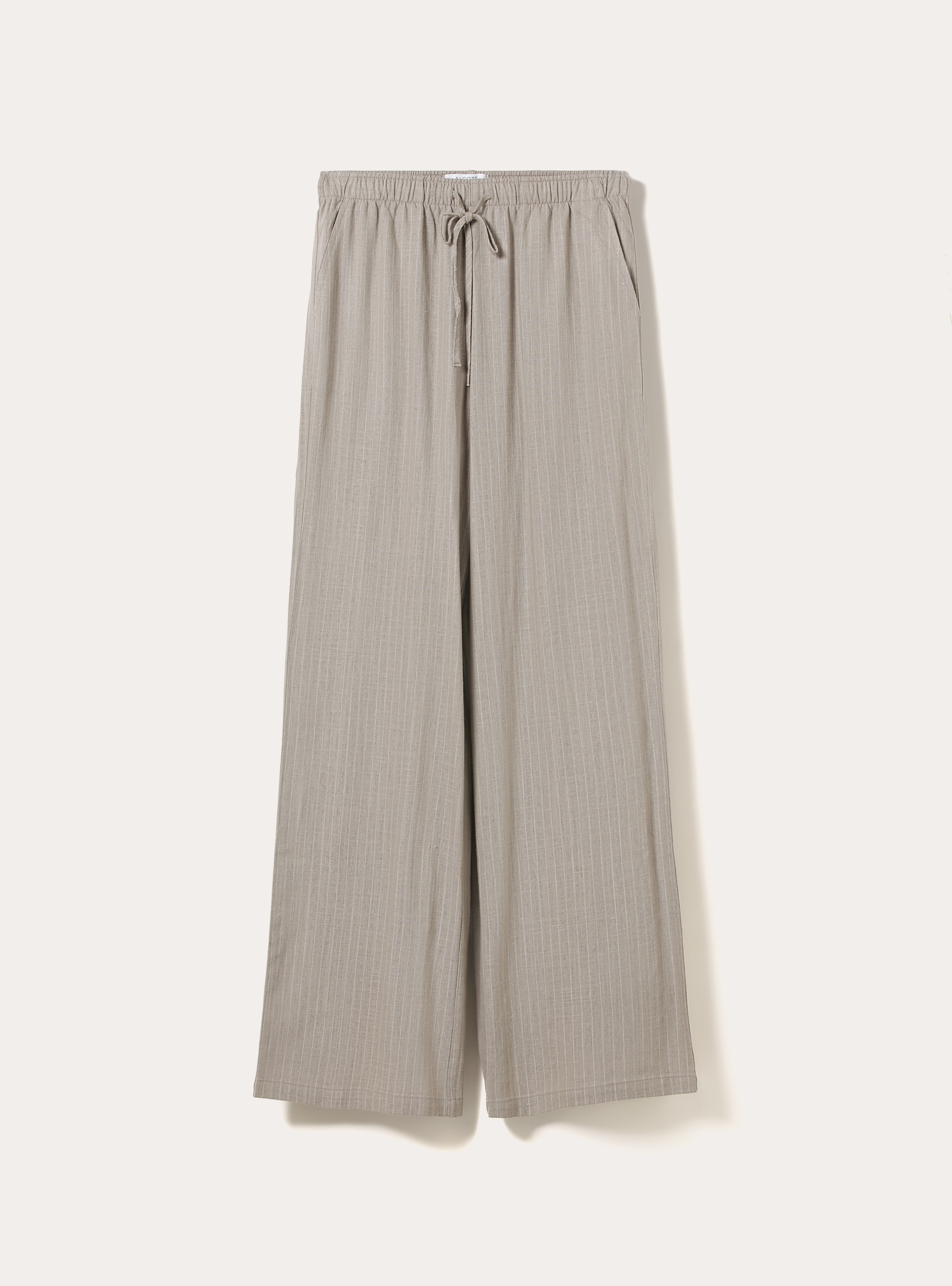 Linen-blend palazzo pants, STRIPE BEIGE/WHITE