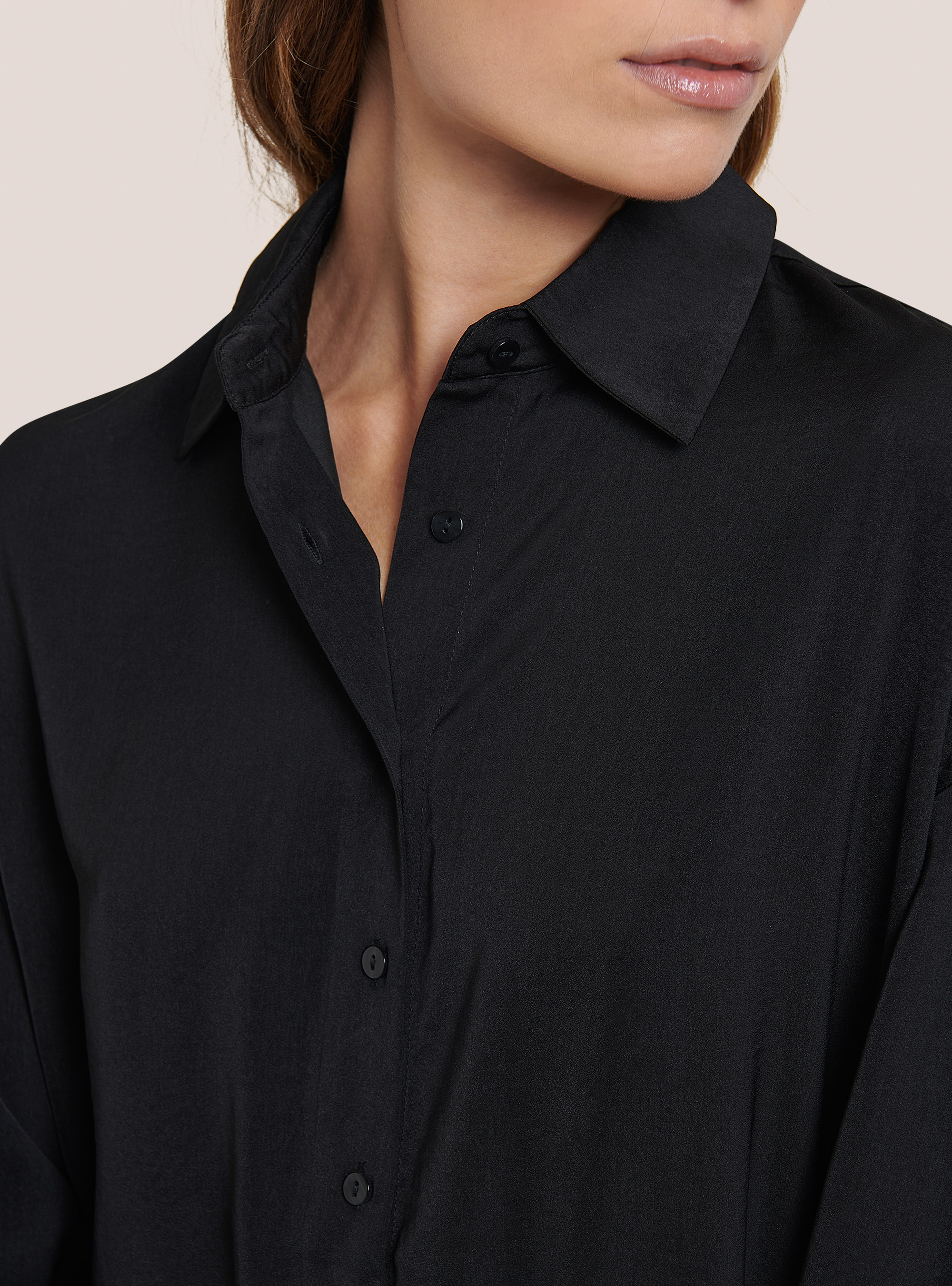 Satin shirt, BK1 BLACK