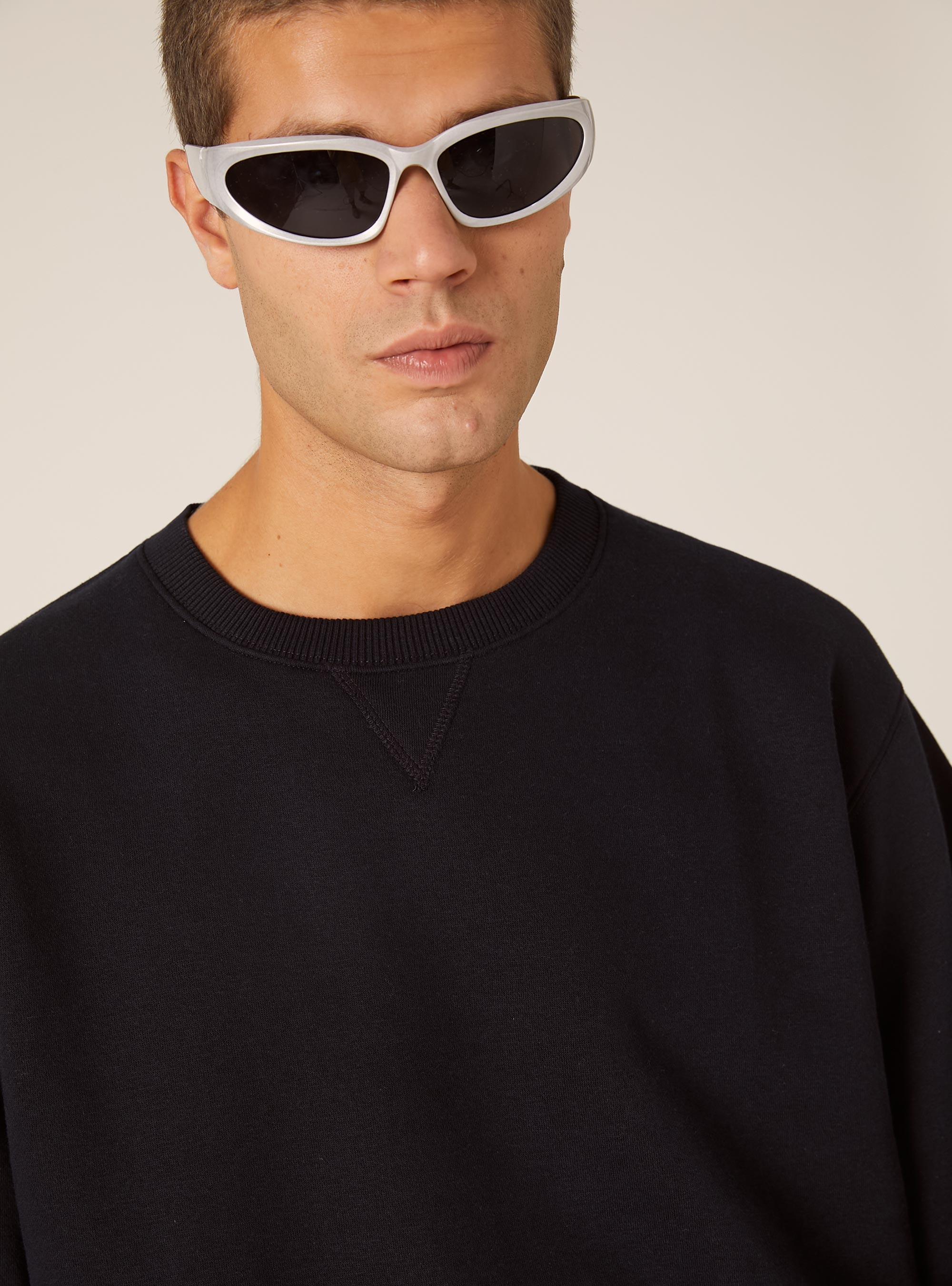 Solid color crew neck sweatshirt, NA1 NAVY DARK