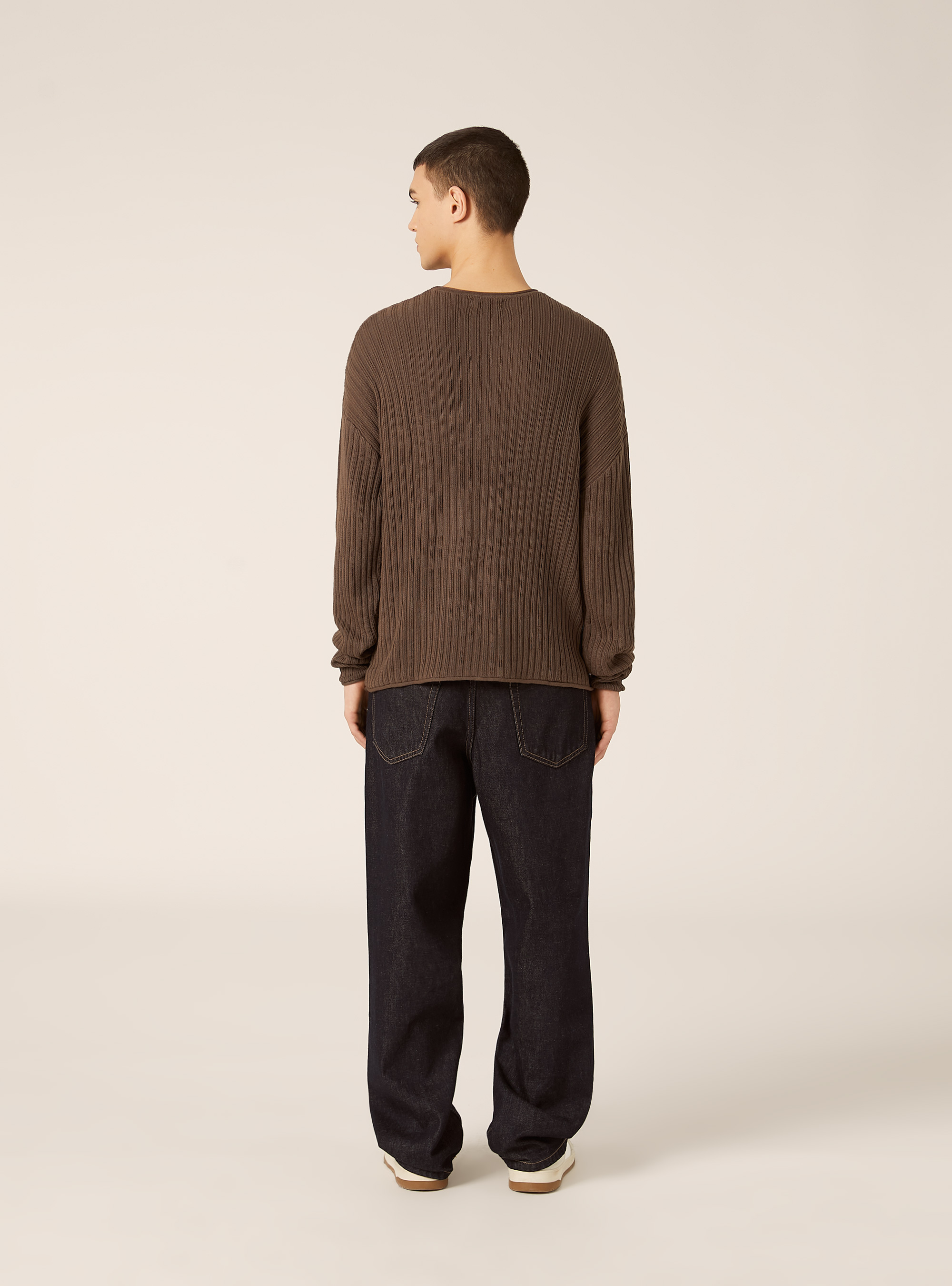 Pullover in misto cotone, BR2 BROWN MEDIUM