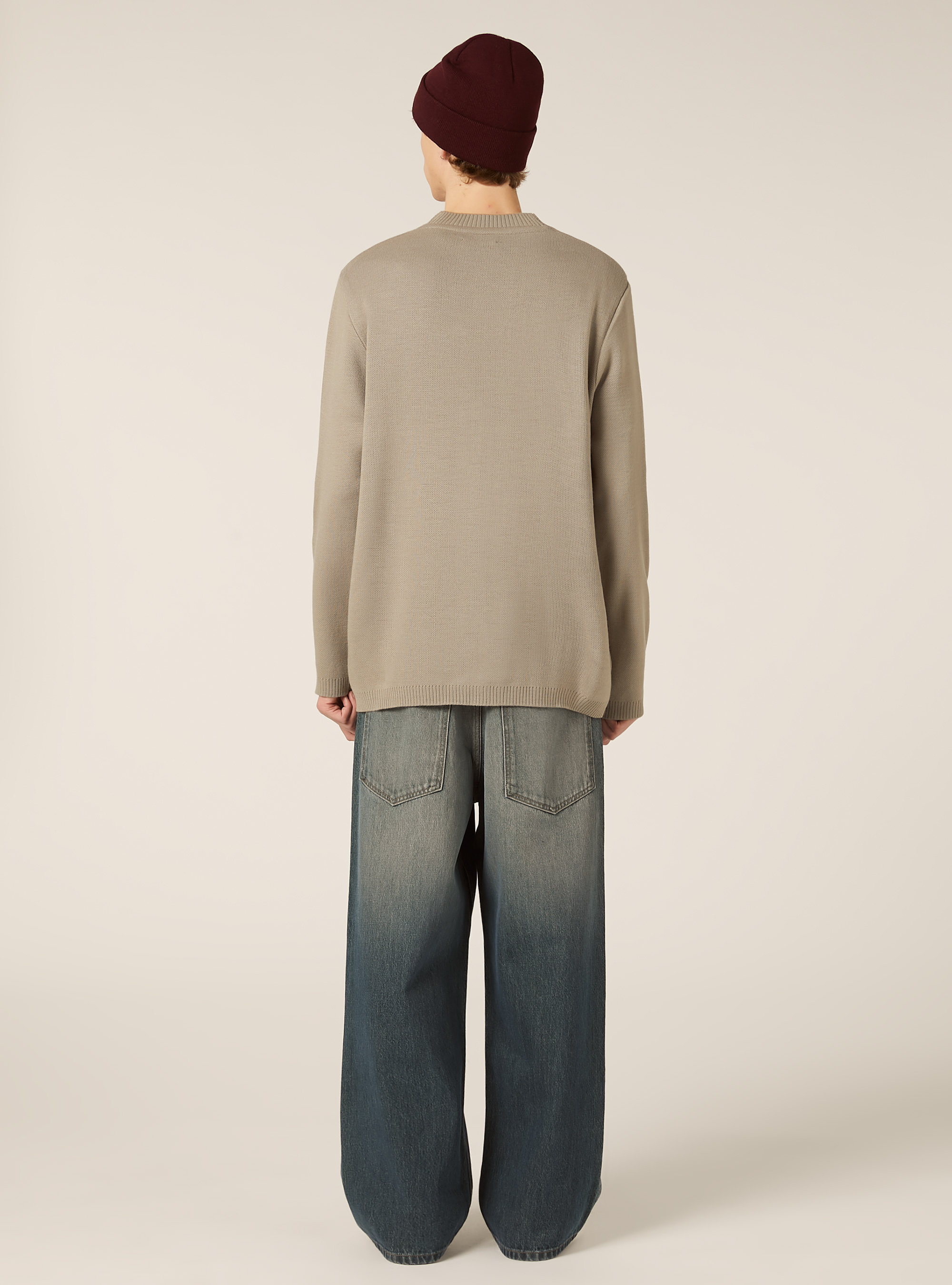 Knitted cardigan with V-neck, BG1 BEIGE DARK