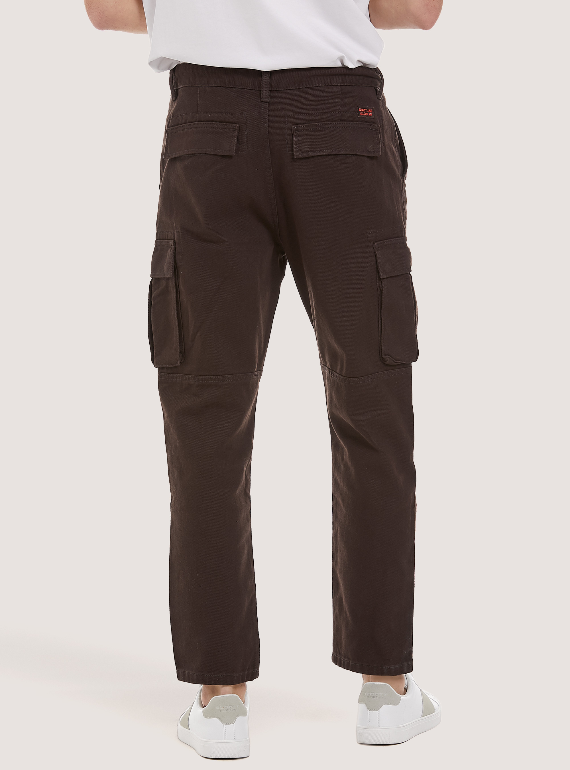 Army twill cargo trousers, BR1 BROWN DARK