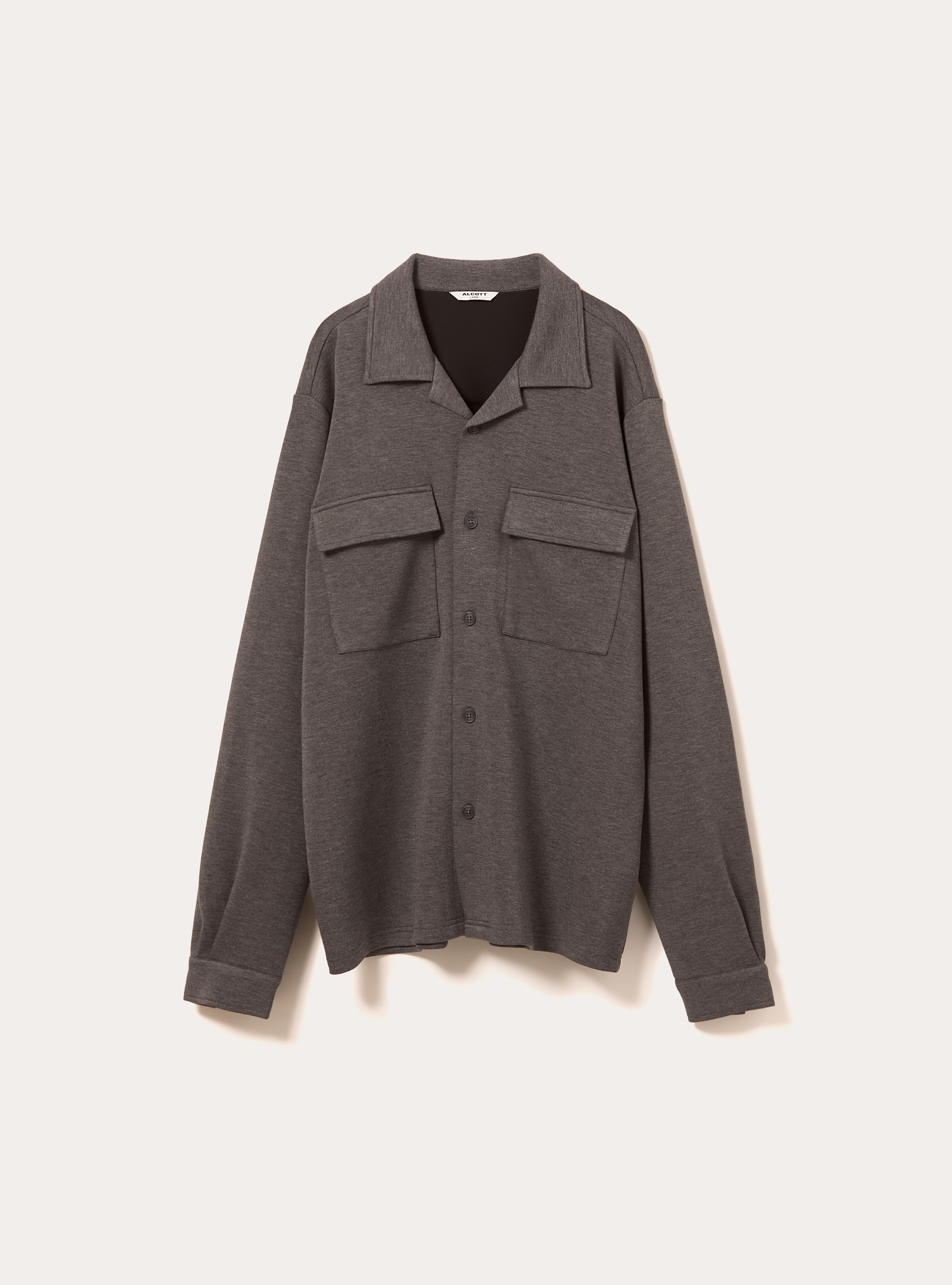 Hemd mit übergroßen Soft-Touch-Taschen, MGY1 GREY MEL DARK