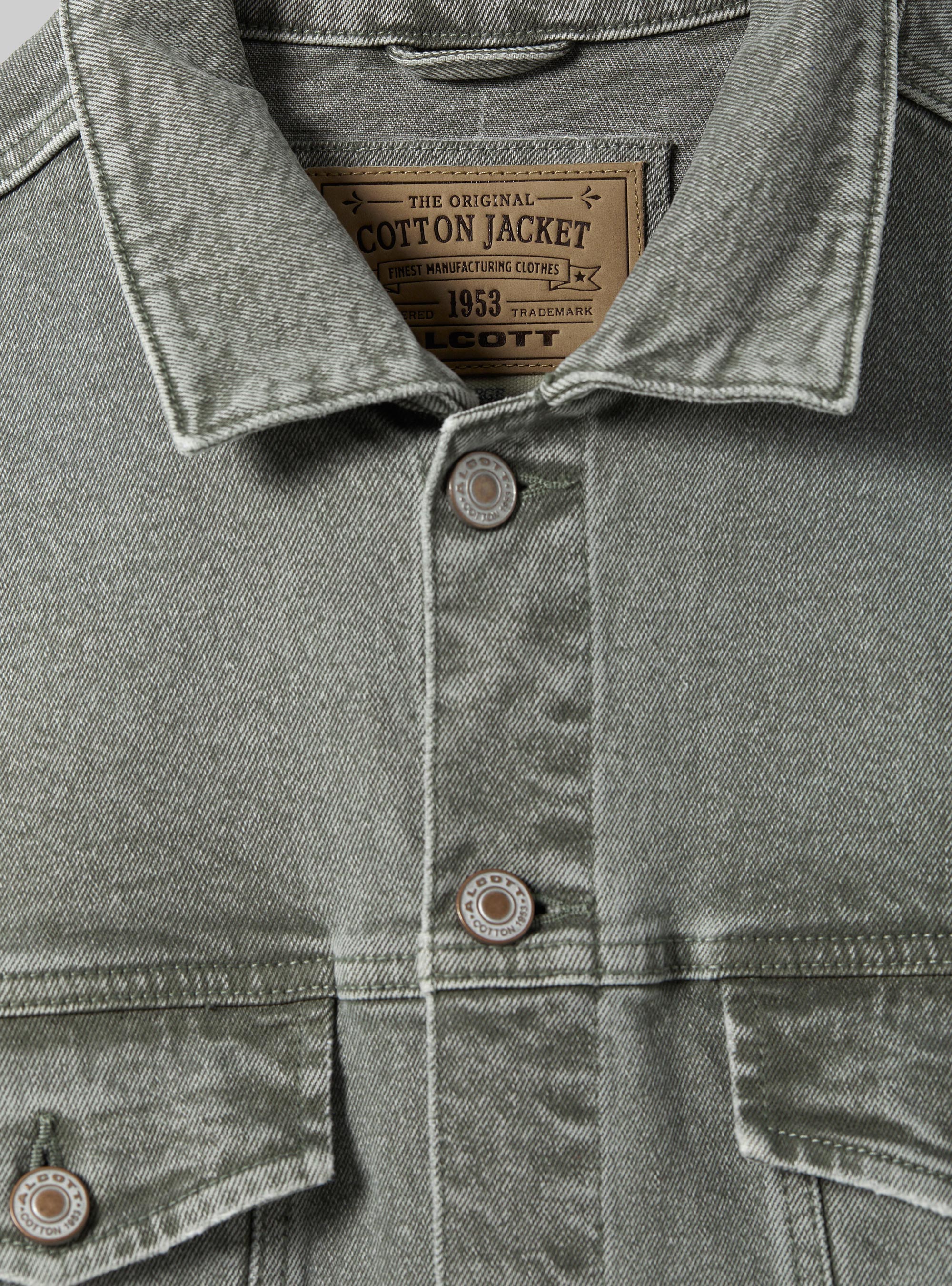 Giubbotto denim in twill stretch, KAKI