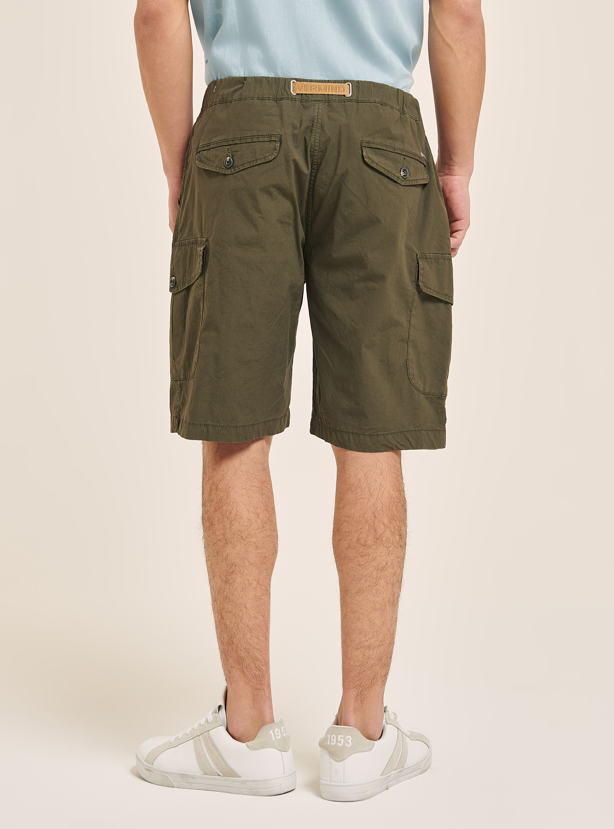 Cotton cargo bermuda with strap, C6594 KAKY