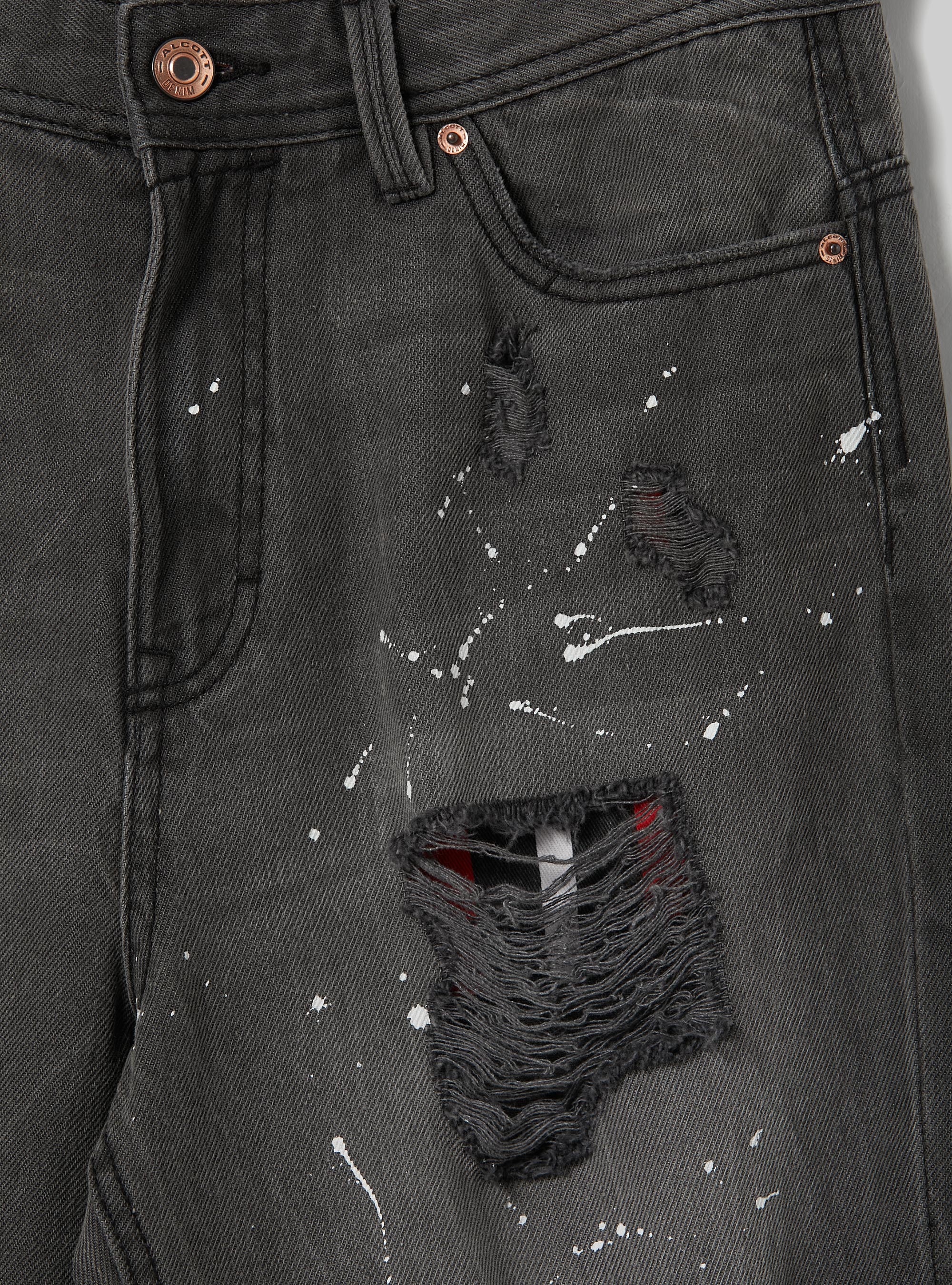 Bermudashorts aus Stretch-Denim in schmaler Passform, D000 BLACK