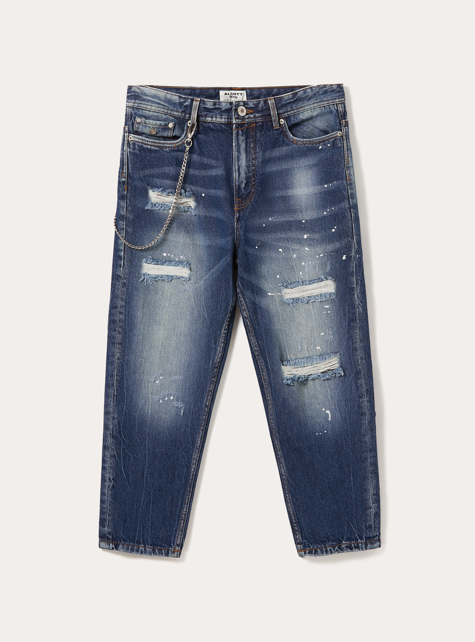 Jeans à coupe décontractée, D001 DEEP BLUE