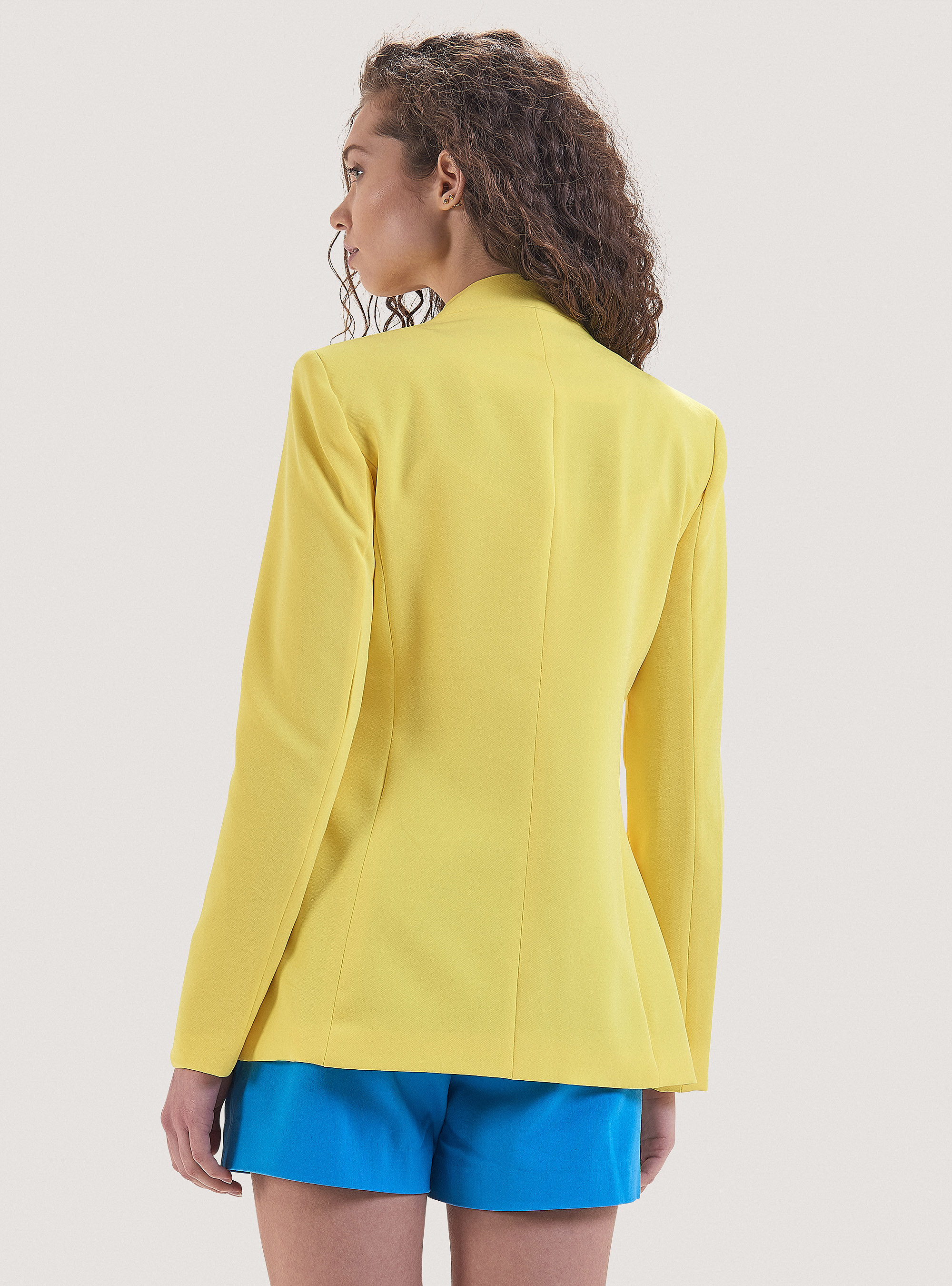 Plain-coloured blazer, YE2 YELLOW MEDIUM