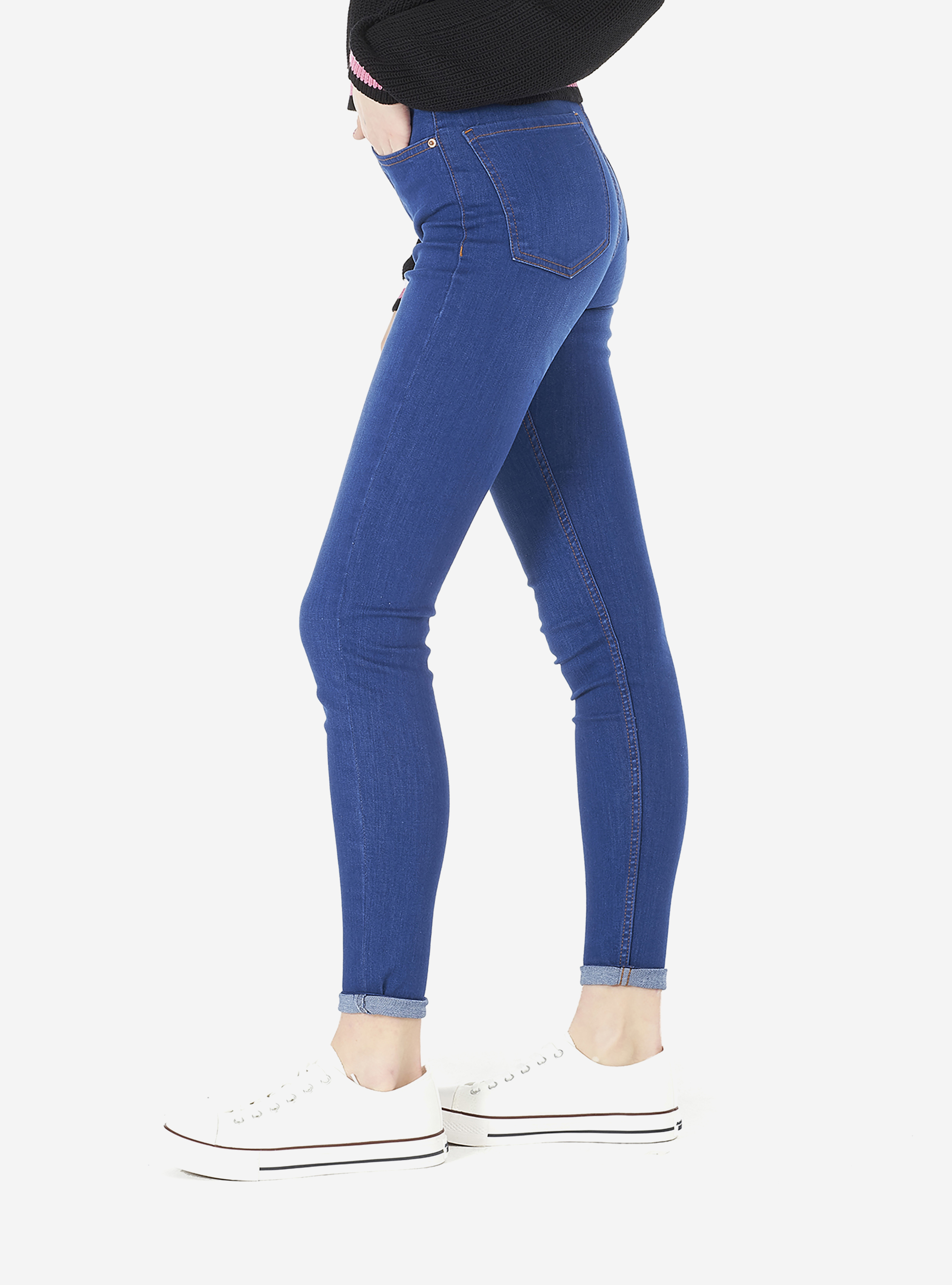 Denim skinny fit high rise, AZUL