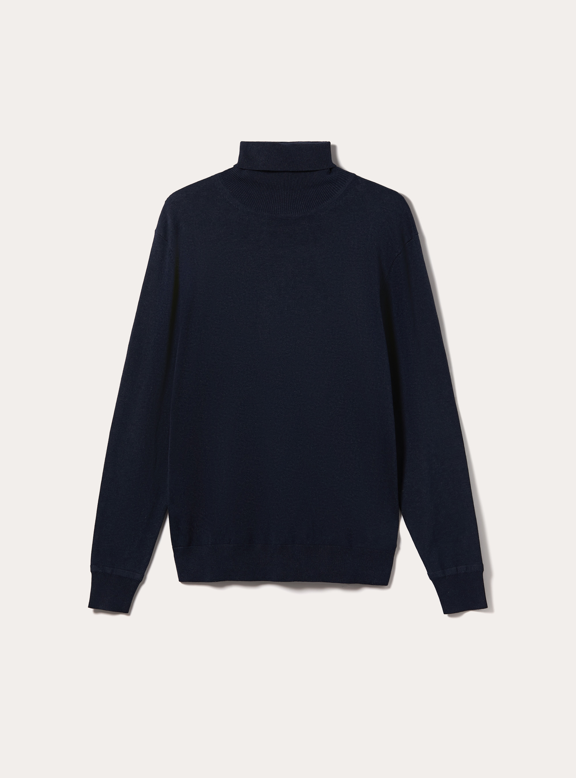 Pullover collo alto in viscosa, MNA2 NAVY MEL MED