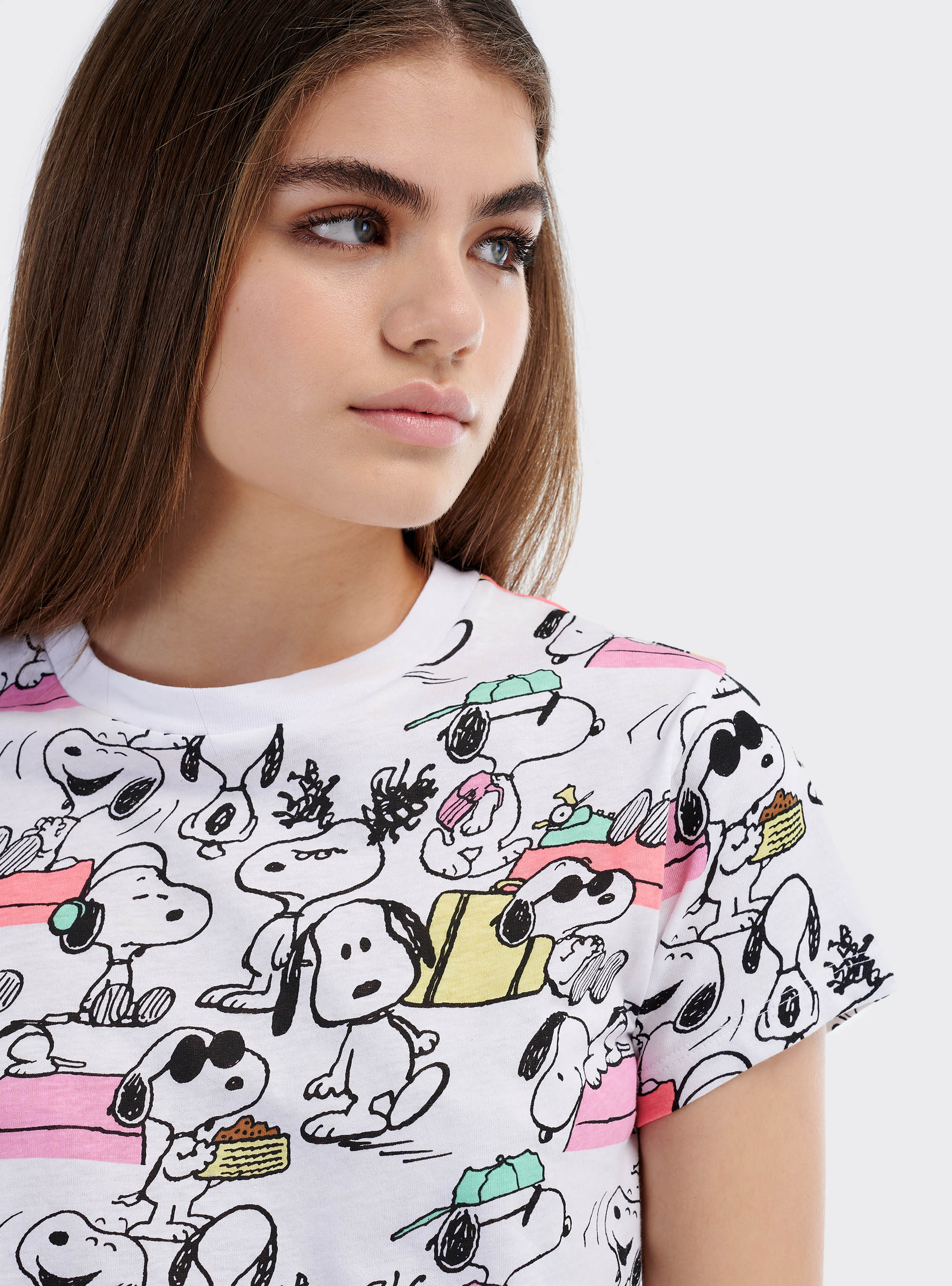 Maglietta Snoopy x Alcott stampa allover, BIANCO