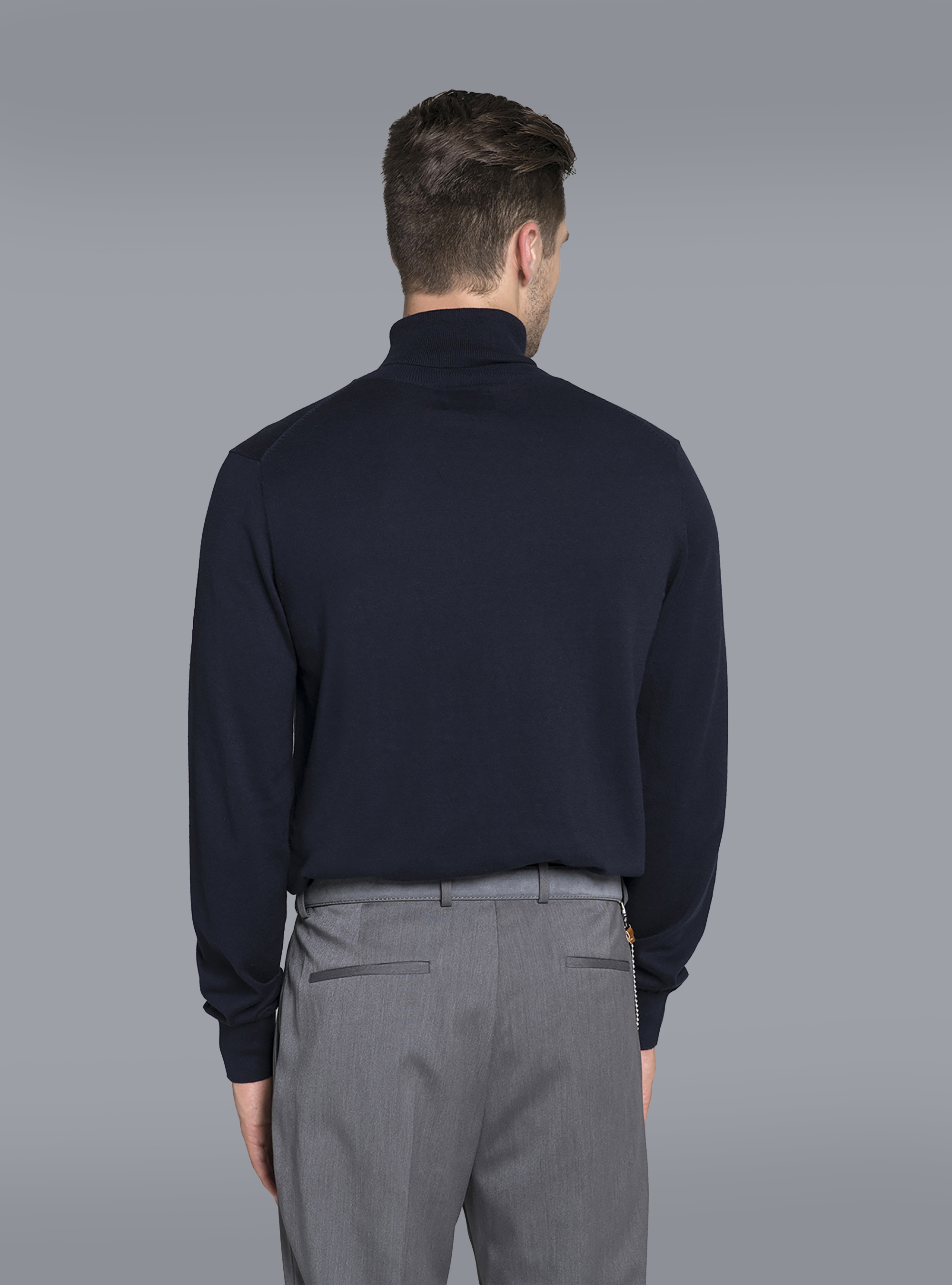 Maglia con collo alto, AZUL MARINO