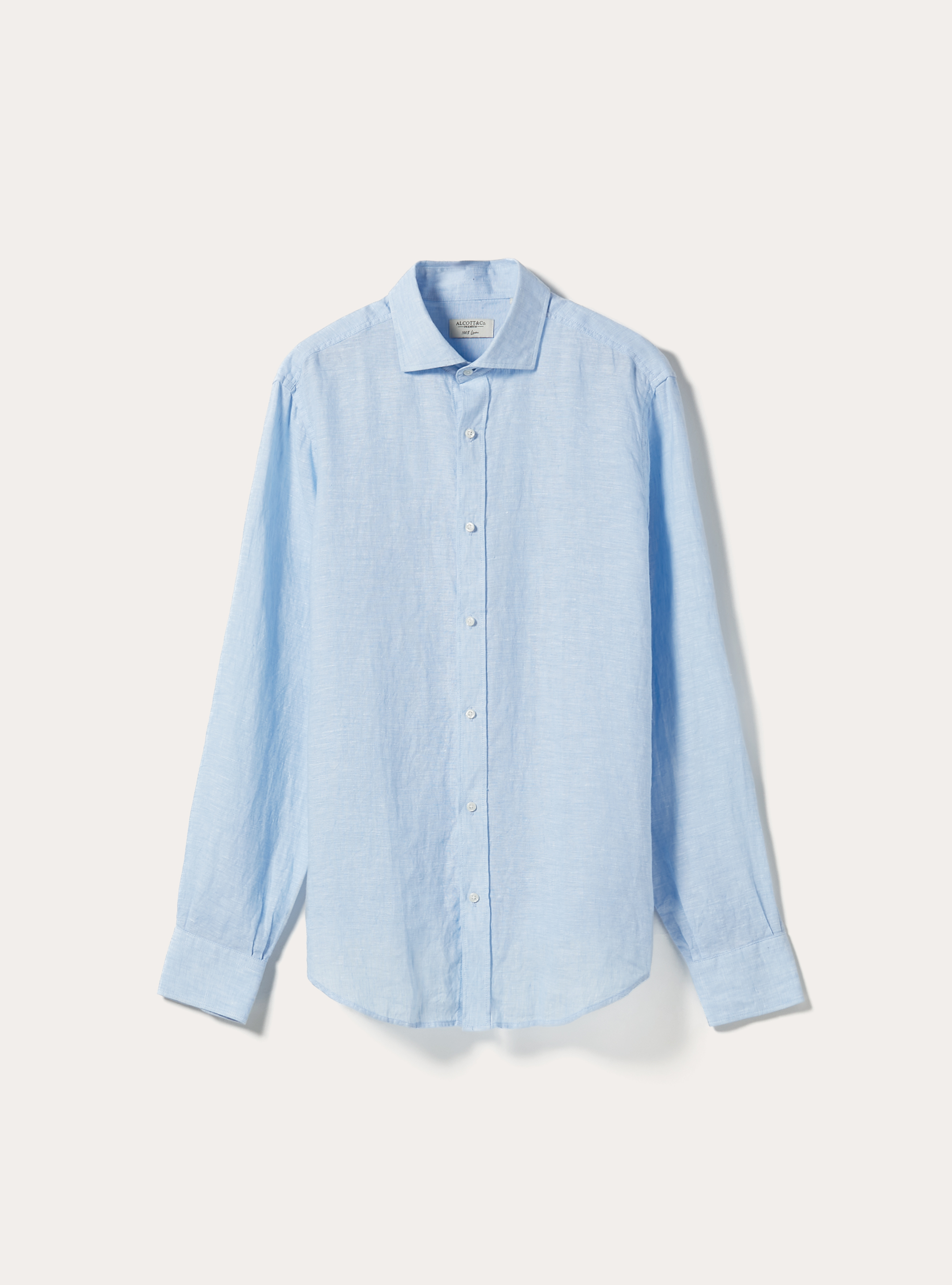 Long-sleeved pure linen shirt, AZ3 AZURE LIGHT