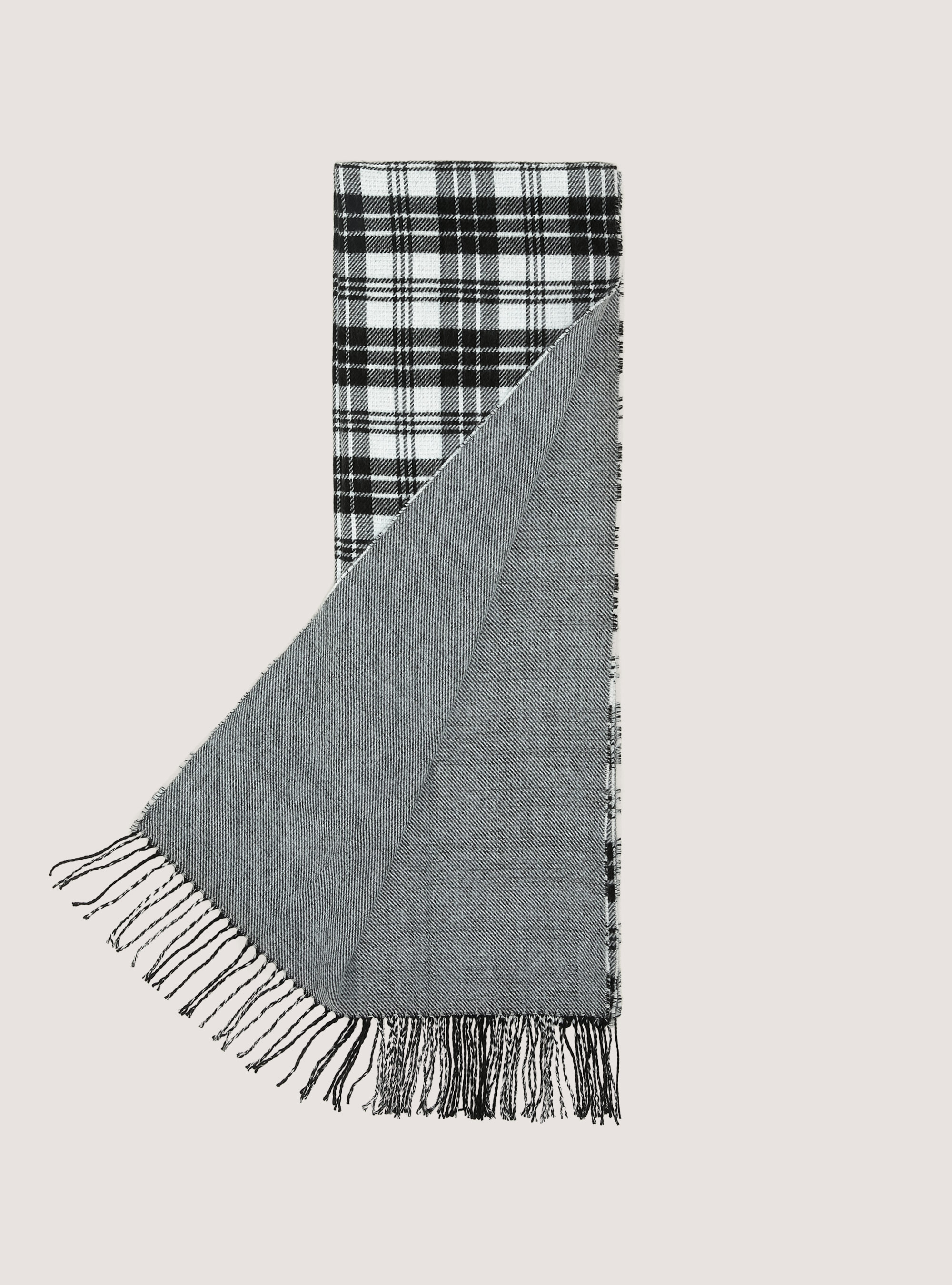 Sciarpa a quadri double face, WH2 WHITE
