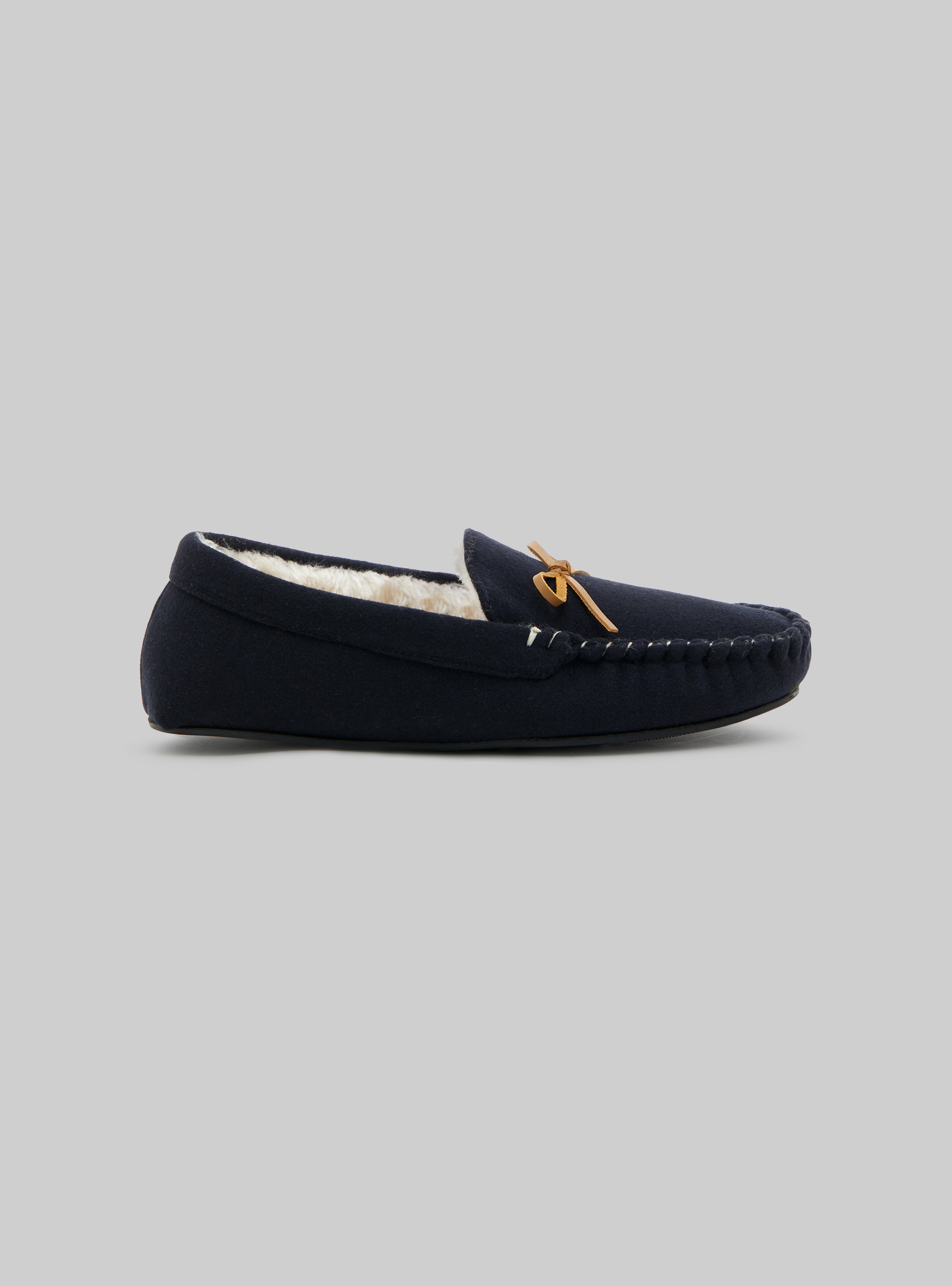 Solid-coloured moccasin slippers, NA1 NAVY DARK