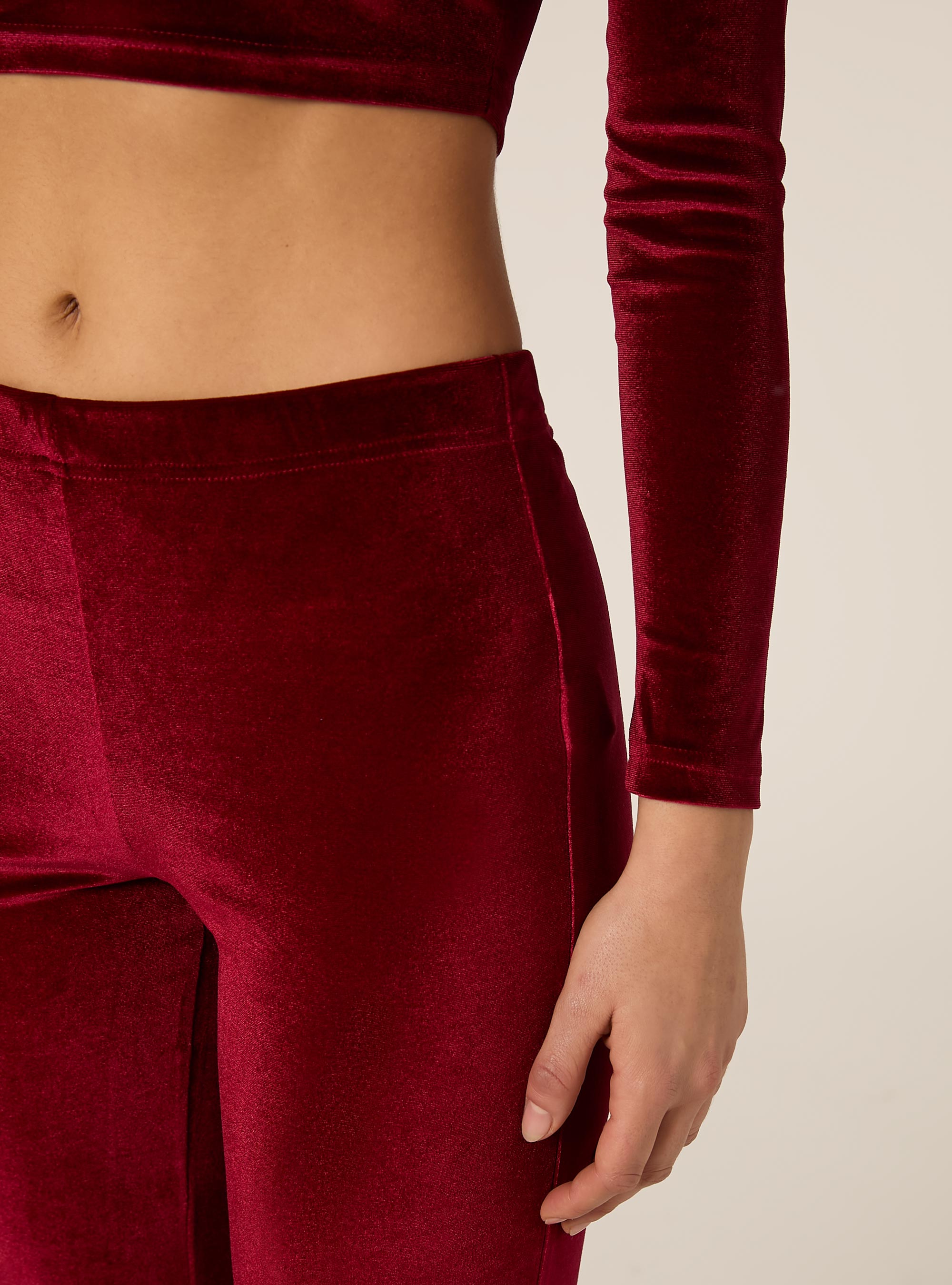 Pantaloni flare in velluto, RD2 RED MEDIUM