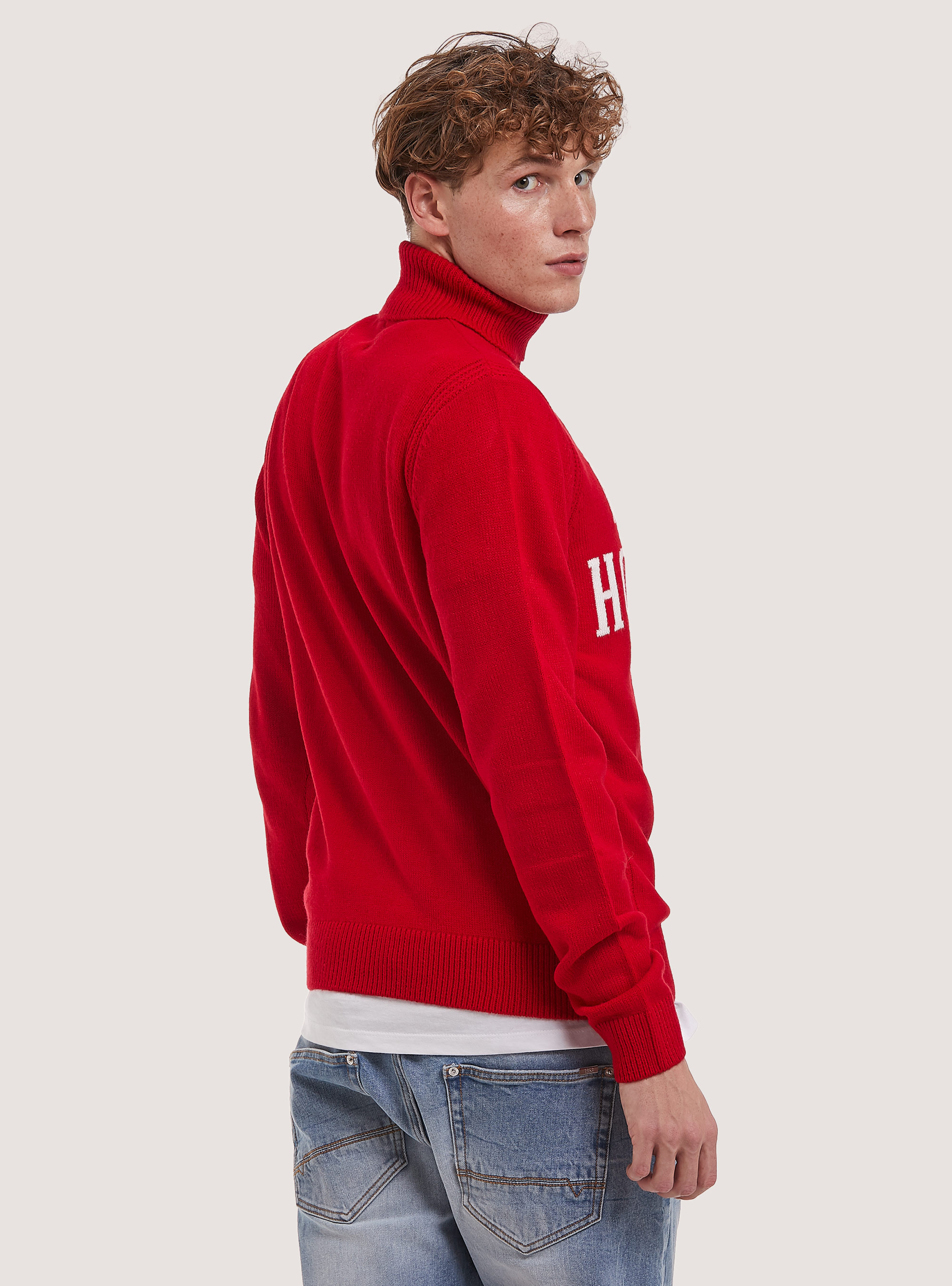 Jersey de cuello alto Colección Familiar de Navidad, RD1 RED DARK